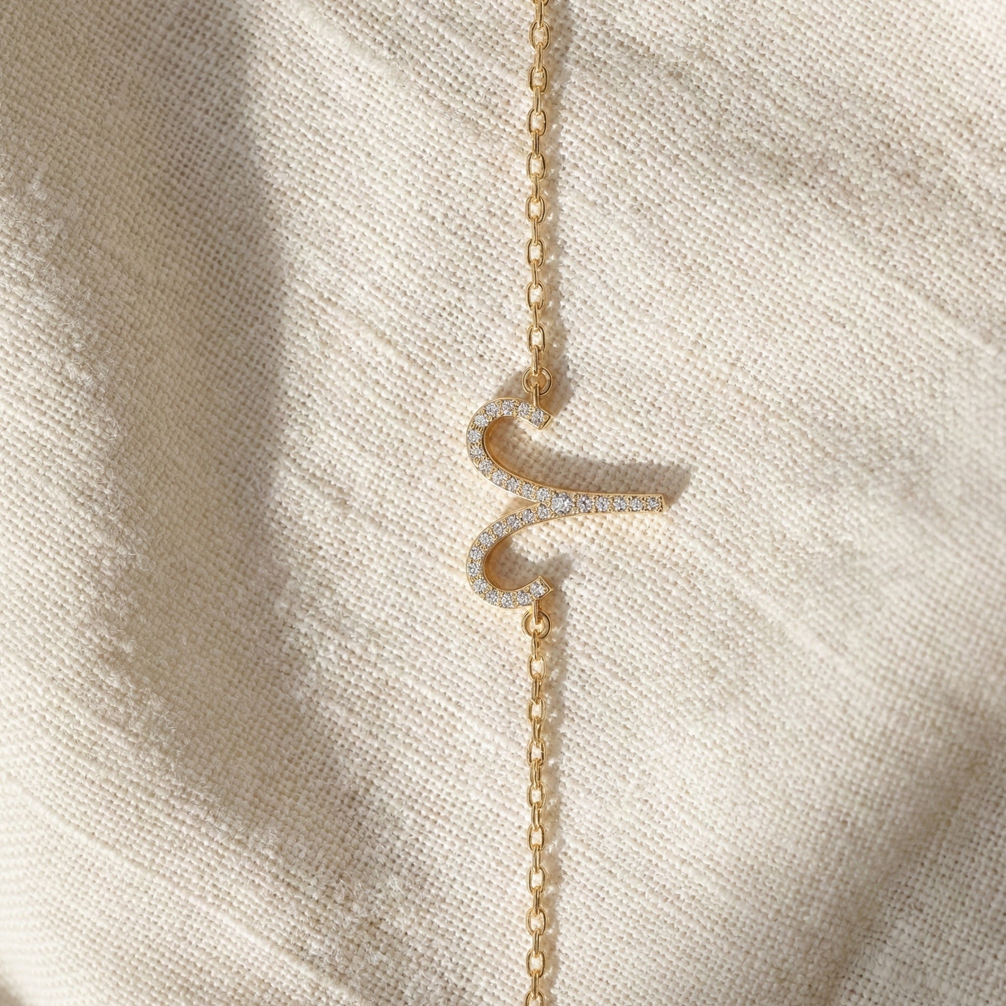 Stackable Aries Zodiac Sign Bracelet in 14k Solid Gold, 0.34 TCW Round Cut Lab Created Diamonds, Dainty Charm Bracelet, Birthday Gift for Her