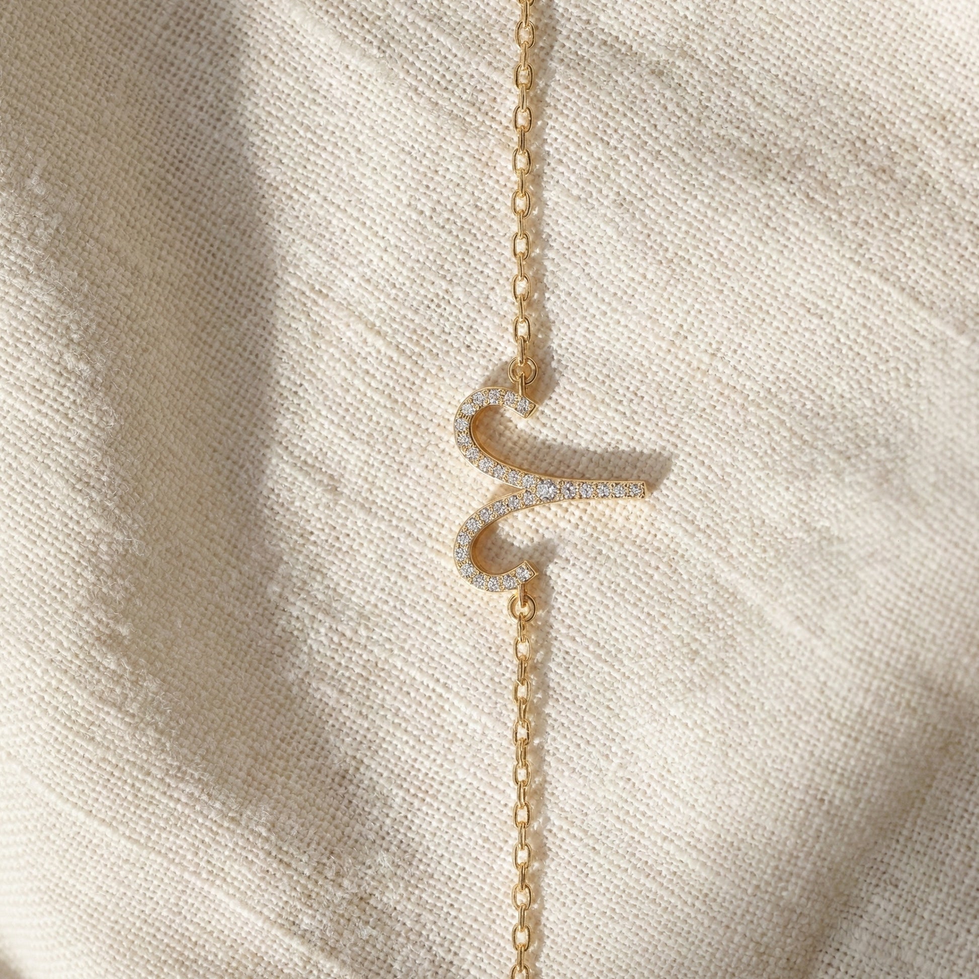 Stackable Aries Zodiac Sign Bracelet in 14k Solid Gold, 0.34 TCW Round Cut Lab Created Diamonds, Dainty Charm Bracelet, Birthday Gift for Her