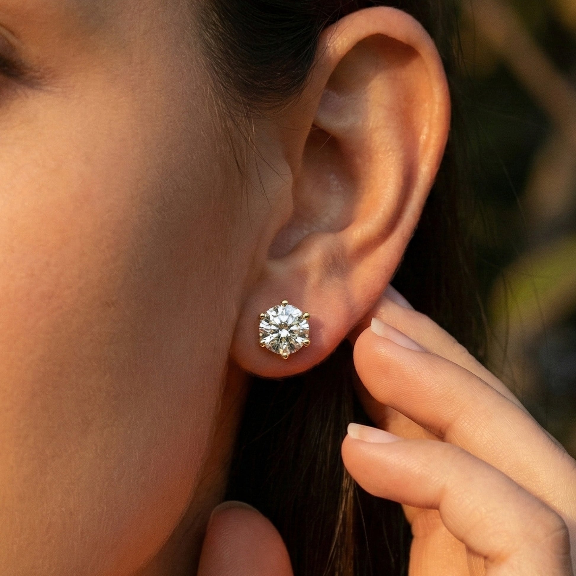 Trending 2 Carat Lab Diamond Solitaire Earrings in 14K Gold | Brilliant Round Cut Bridal Jewelry