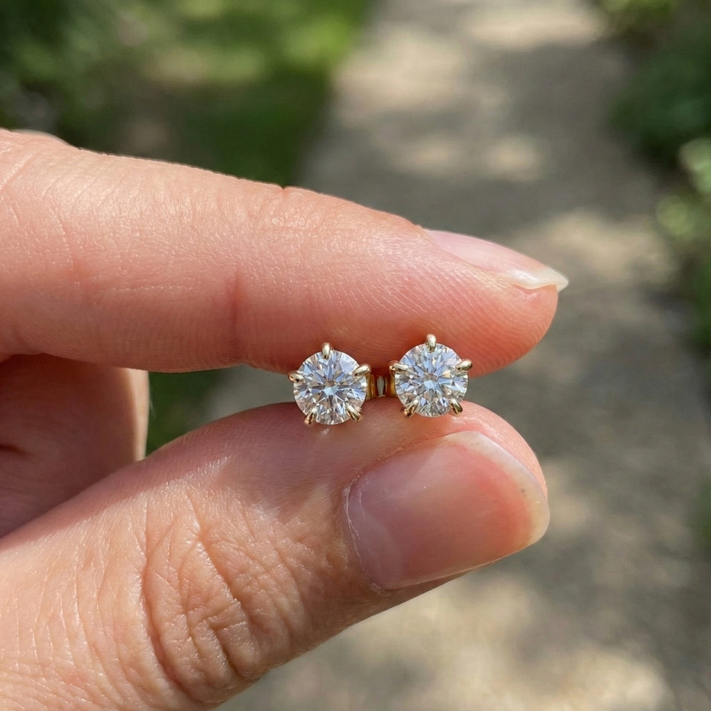 14K Rose Gold Trending Wedding Earrings, 2.00 TCW Round Cut Lab Grown Diamonds, Anniversary Gift for Wife, Handmade Luxury Jewelry