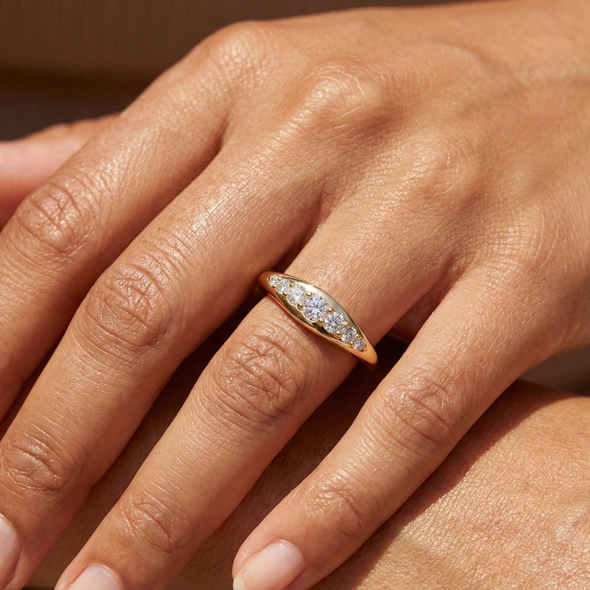 Tapered Round Cut Lab Diamond Engagement Band in Solid 10k/14k Gold, Wedding Gift for Wife, Handmade Simple Band Jewelry