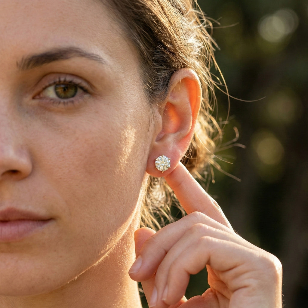 14K Rose Gold Trending Wedding Earrings, 2.00 TCW Round Cut Lab Grown Diamonds, Anniversary Gift for Wife, Handmade Luxury Jewelry