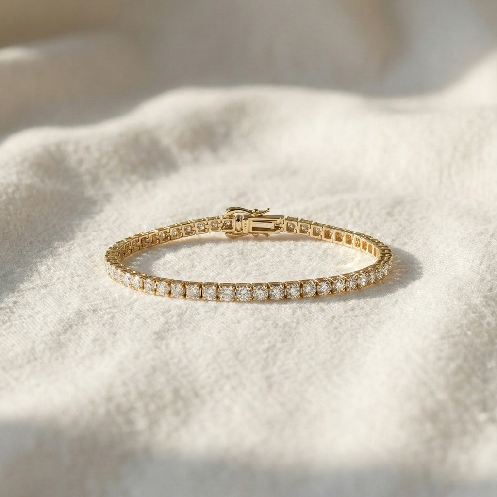 8.00 CTW Lab Created Diamond Tennis Bracelet, 14K Solid Gold Handmade Eternity Bracelet, Luxury Fine Jewelry, Bridal Wedding Bracelet Women
