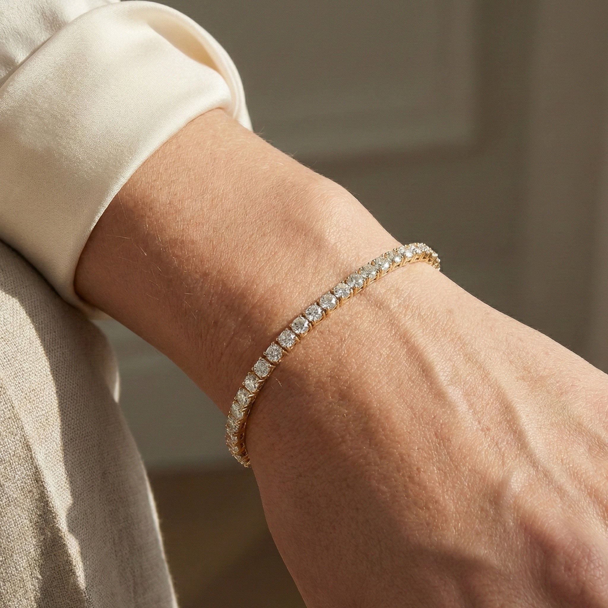 8.00 CTW Lab Created Diamond Tennis Bracelet, 14K Solid Gold Handmade Eternity Bracelet, Luxury Fine Jewelry, Bridal Wedding Bracelet Women