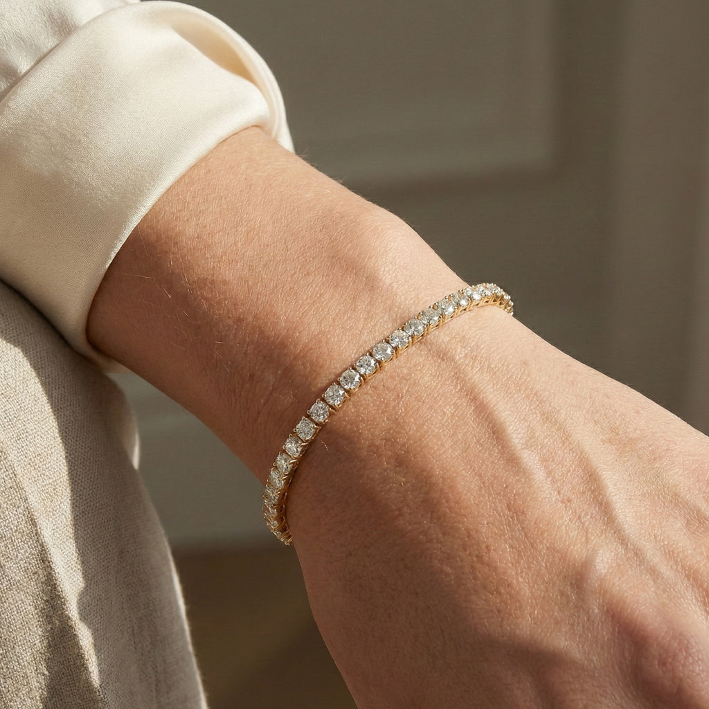 8.00 CTW Lab Created Diamond Tennis Bracelet, 14K Solid Gold Handmade Eternity Bracelet, Luxury Fine Jewelry, Bridal Wedding Bracelet Women