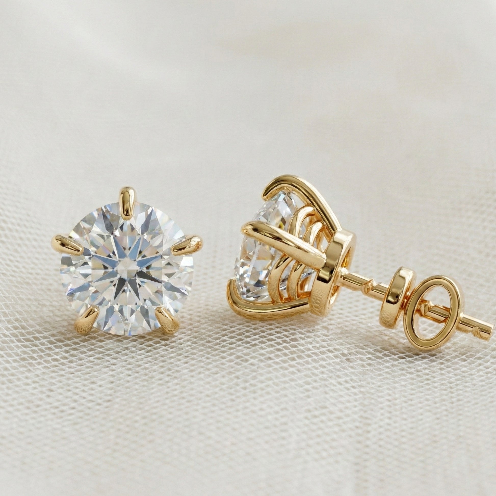 14K Rose Gold Trending Wedding Earrings, 2.00 TCW Round Cut Lab Grown Diamonds, Anniversary Gift for Wife, Handmade Luxury Jewelry