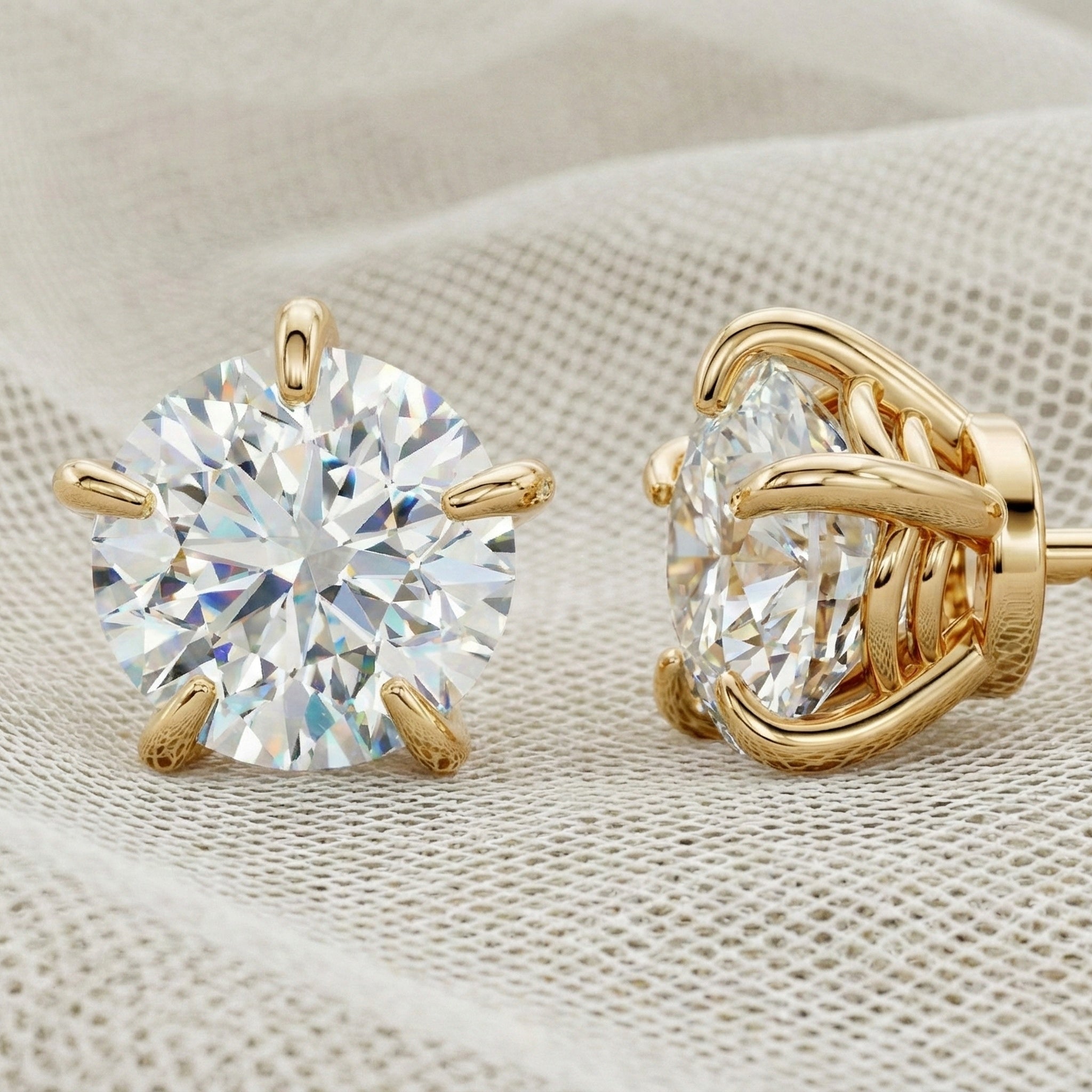 14K Rose Gold Trending Wedding Earrings, 2.00 TCW Round Cut Lab Grown Diamonds, Anniversary Gift for Wife, Handmade Luxury Jewelry