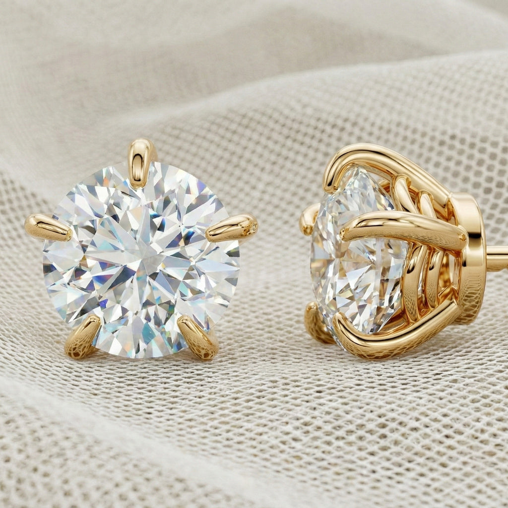 14K Rose Gold Trending Wedding Earrings, 2.00 TCW Round Cut Lab Grown Diamonds, Anniversary Gift for Wife, Handmade Luxury Jewelry