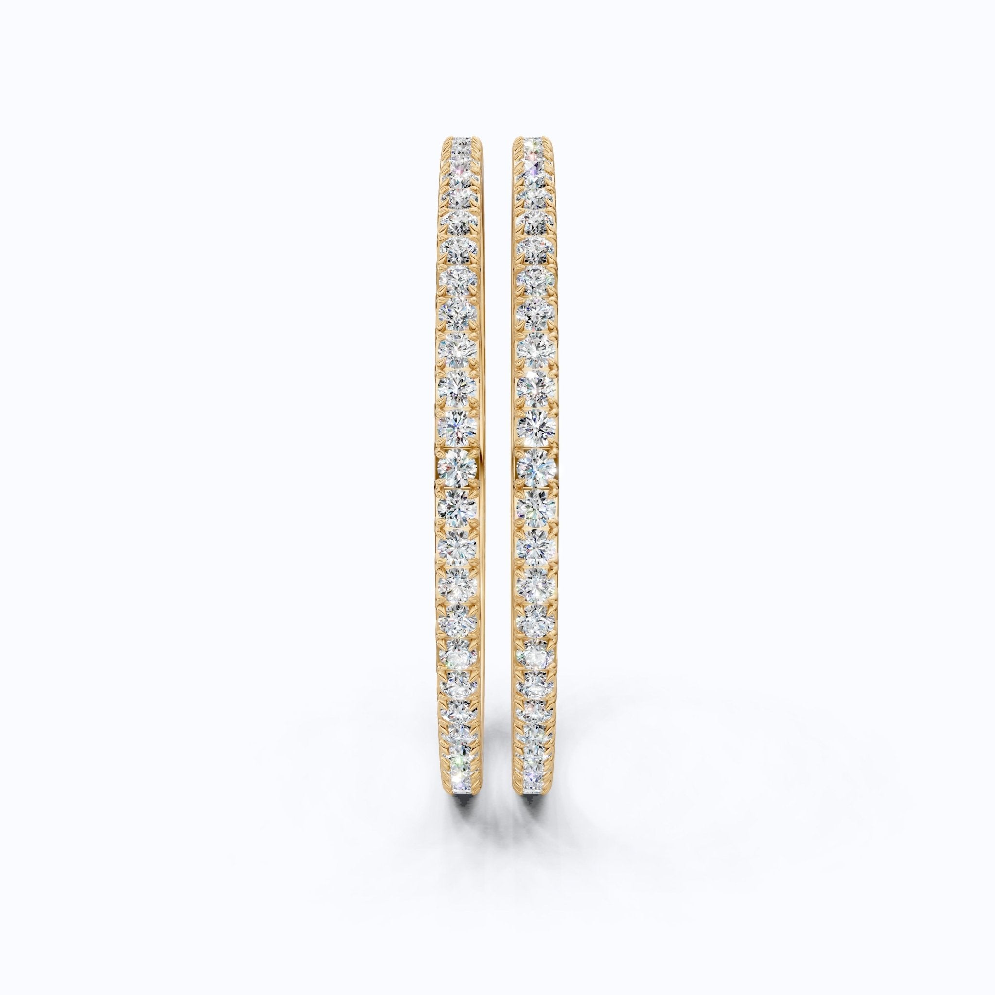 Slim Pavé Eternity Pair Of Wedding Bangle in 9k Solid Gold or Sterling Silver, 3.50 MM Round Cut Moissanite, Everyday Gift for Mother - Shoora Designs