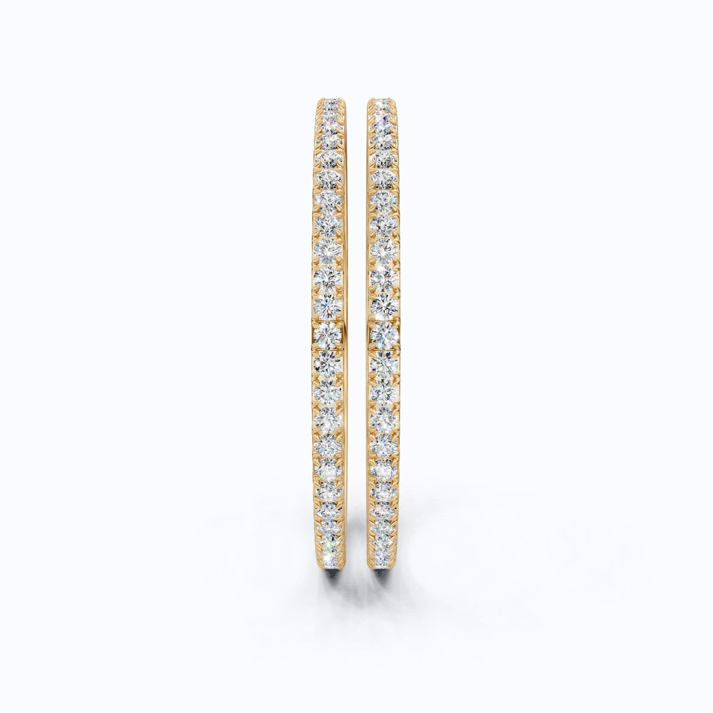 Slim Pavé Eternity Pair Of Wedding Bangle in 9k Solid Gold or Sterling Silver, 3.50 MM Round Cut Moissanite, Everyday Gift for Mother - Shoora Designs