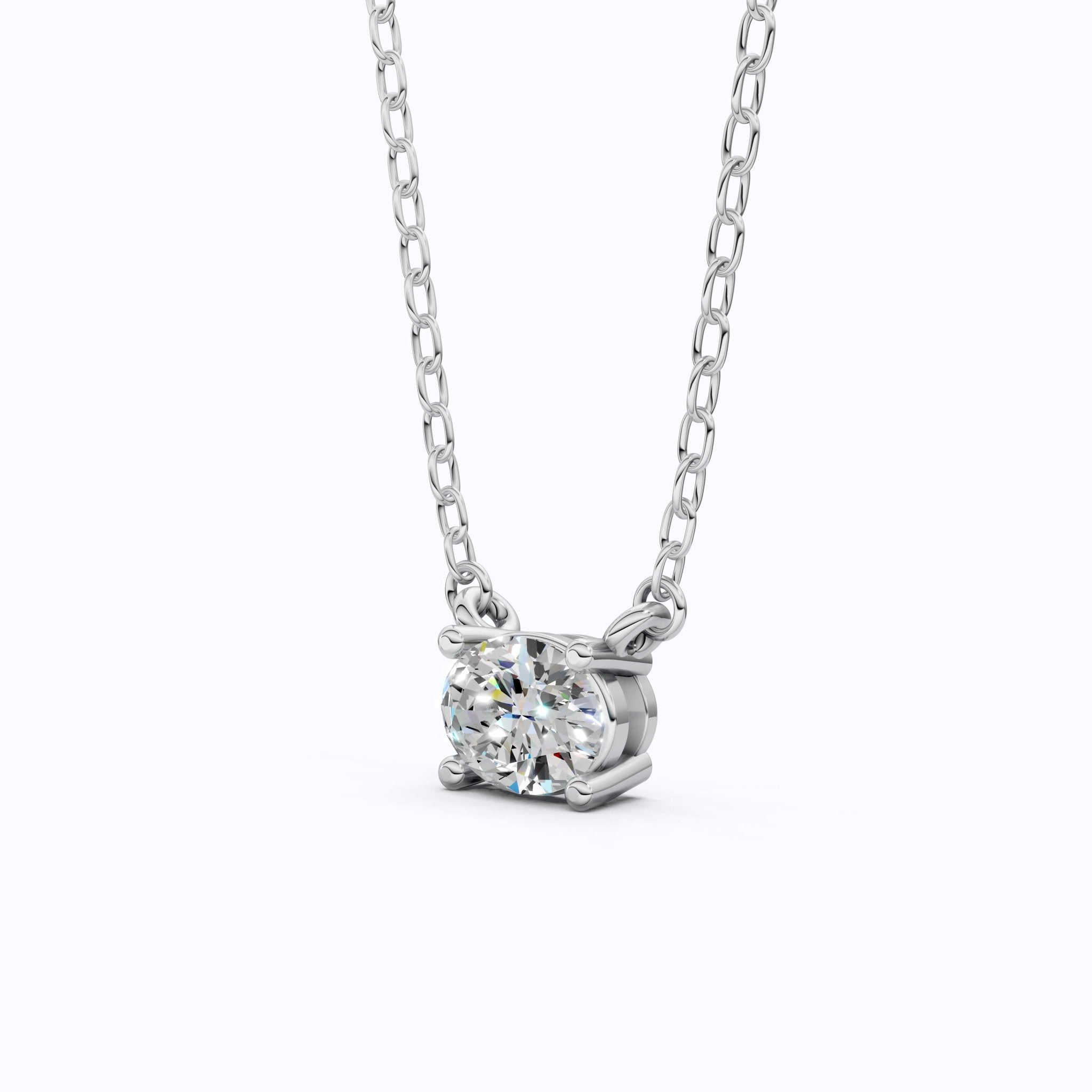 Solitaire Oval Cut Wedding Pendant Necklace in 14k Solid Gold, 0.75 CT Oval Cut Lab Grown Diamond, Everyday Jewelry, Birthday Gift for Women - Shoora Designs