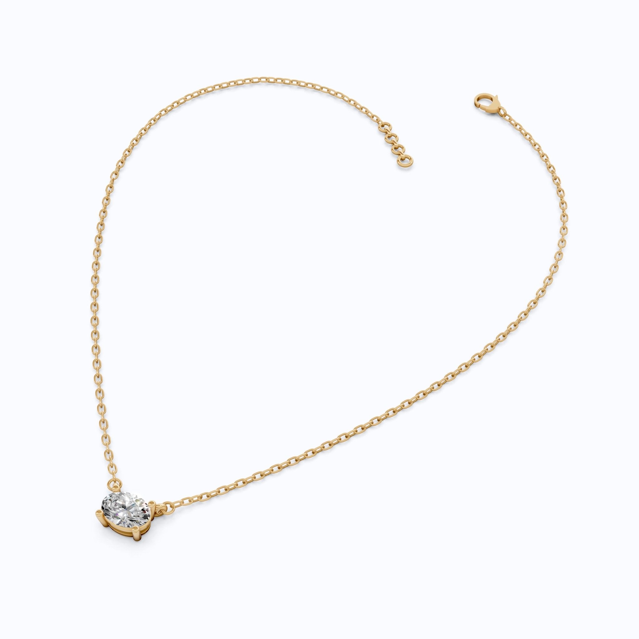 Solitaire Oval Cut Wedding Pendant Necklace in 14k Solid Gold, 0.75 CT Oval Cut Lab Grown Diamond, Everyday Jewelry, Birthday Gift for Women - Shoora Designs