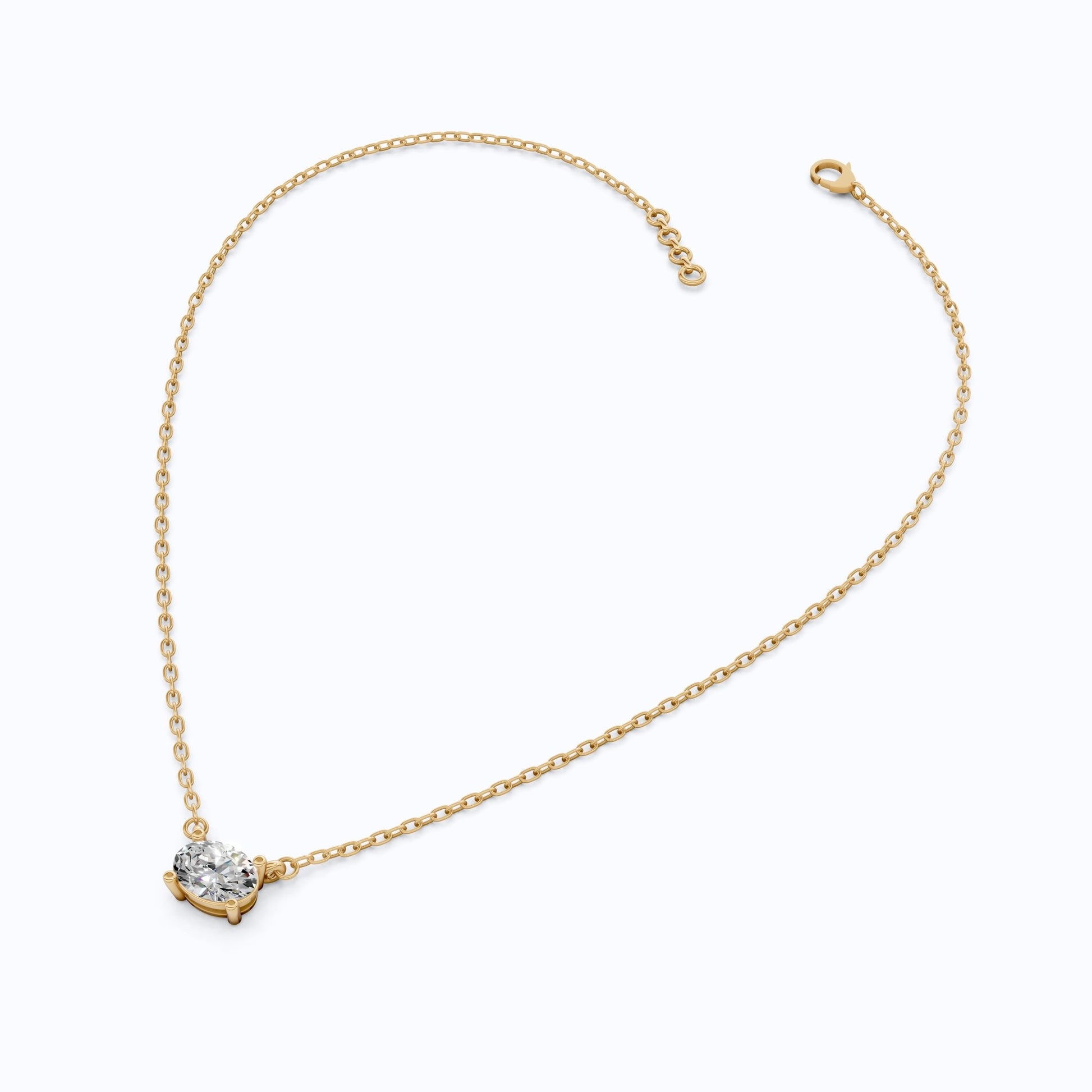 Solitaire Oval Cut Wedding Pendant Necklace in 14k Solid Gold, 0.75 CT Oval Cut Lab Grown Diamond, Everyday Jewelry, Birthday Gift for Women - Shoora Designs