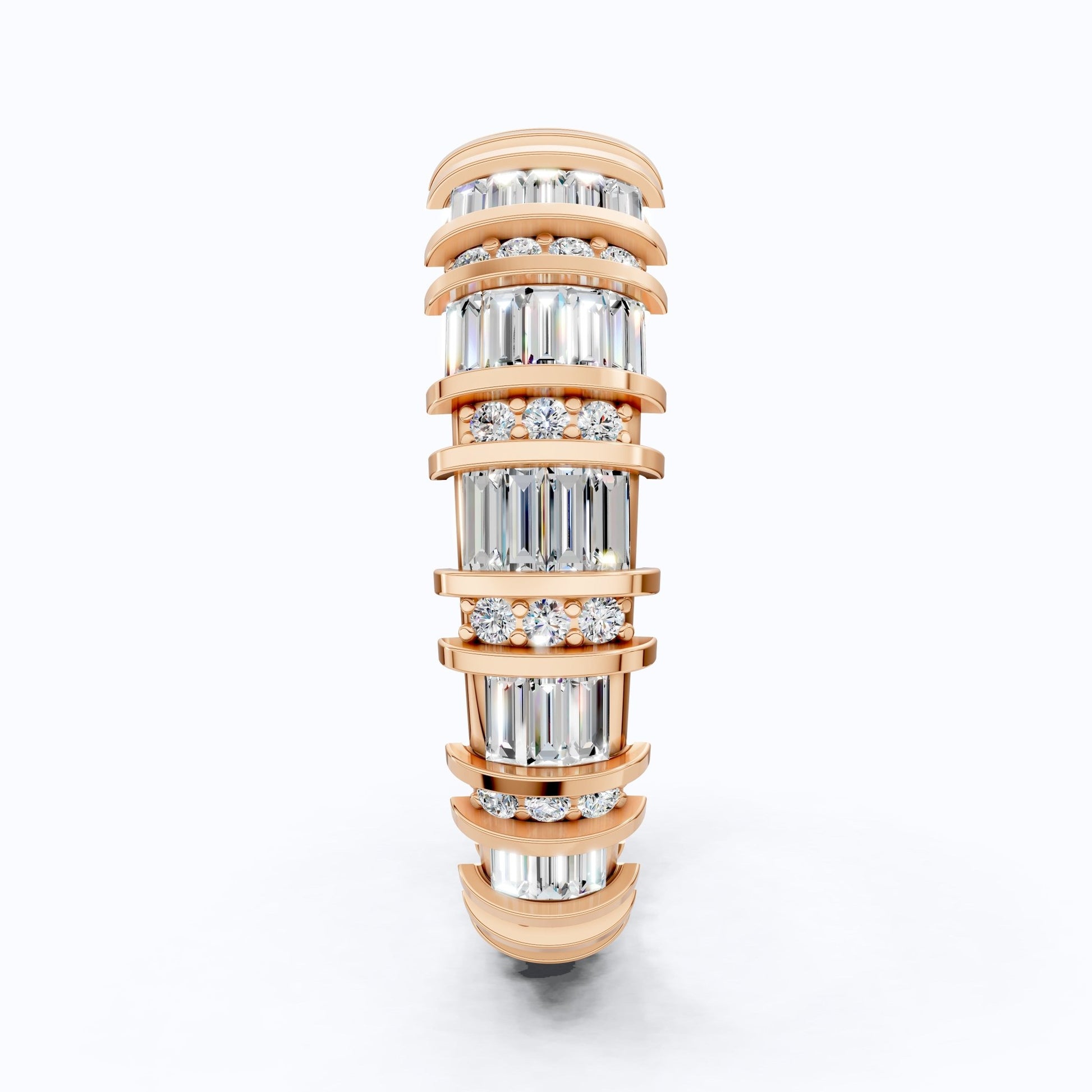 Sparkling Baguette Eternity Wedding Band in 14K Solid Gold, 1.89 TCW Baguette Cut Lab Created Diamonds, Birthday Gift for Her, Promise Ring - Shoora Designs