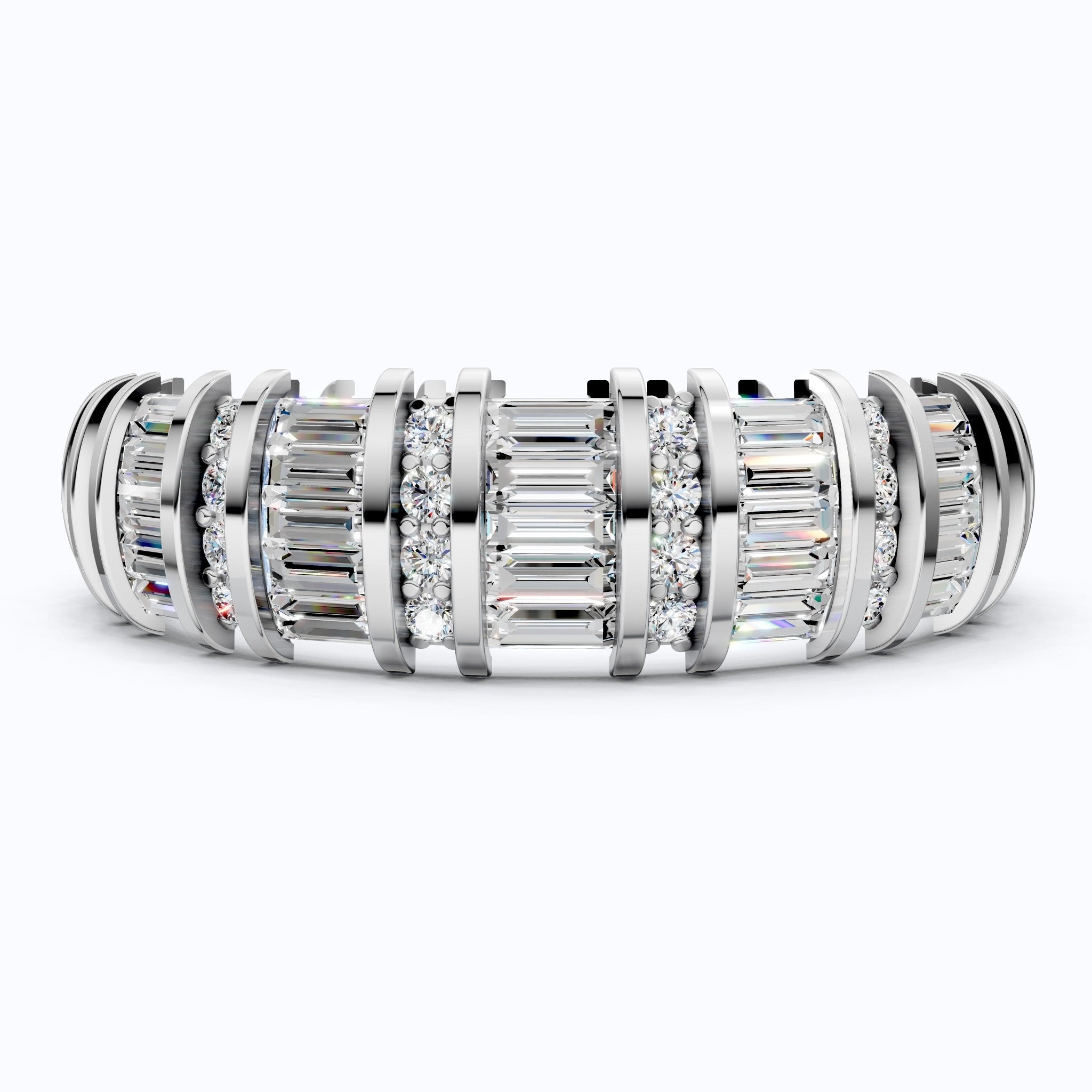 Sparkling Baguette Eternity Wedding Band in 14K Solid Gold, 1.89 TCW Baguette Cut Lab Created Diamonds, Birthday Gift for Her, Promise Ring - Shoora Designs