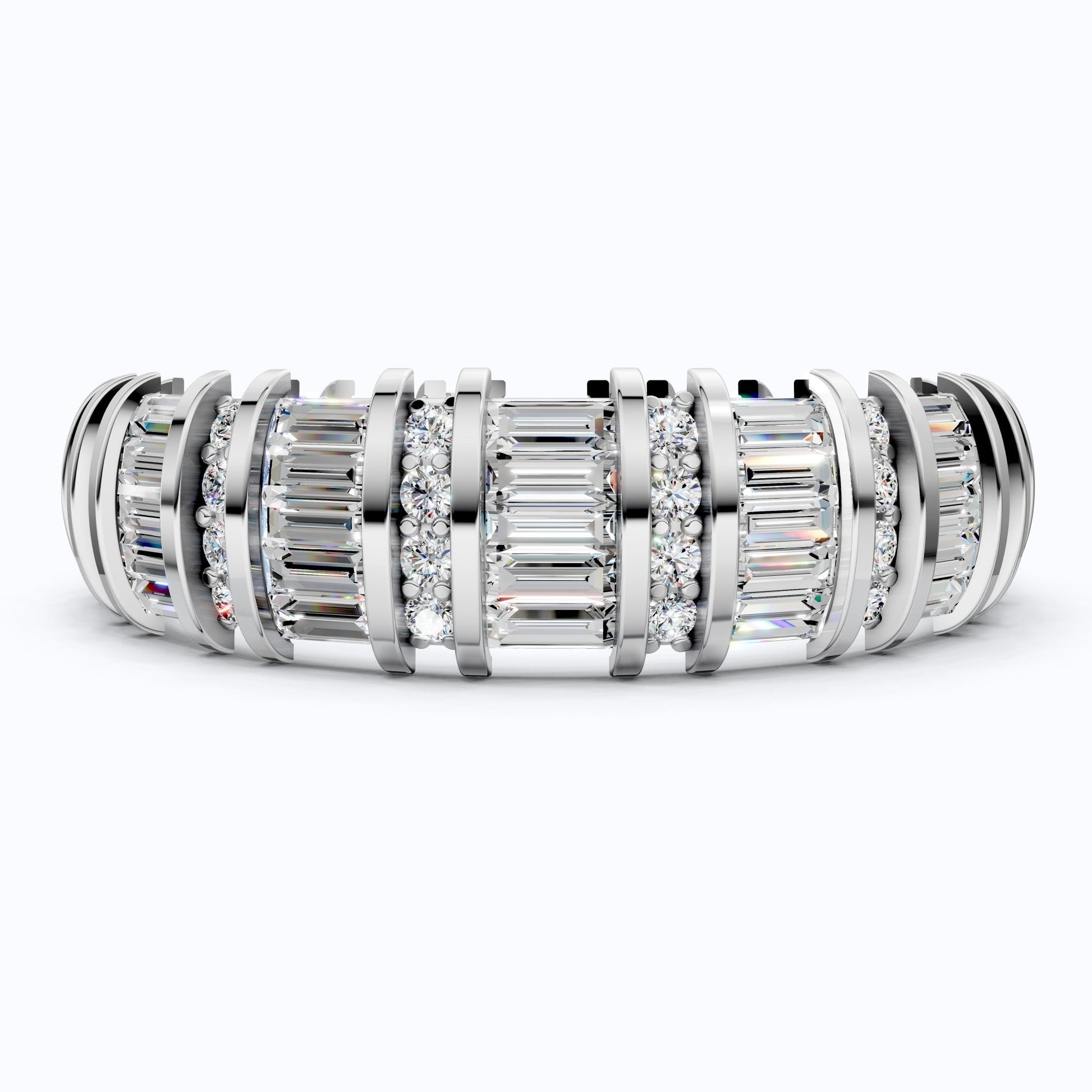 Sparkling Baguette Eternity Wedding Band in 14K Solid Gold, 1.89 TCW Baguette Cut Lab Created Diamonds, Birthday Gift for Her, Promise Ring - Shoora Designs