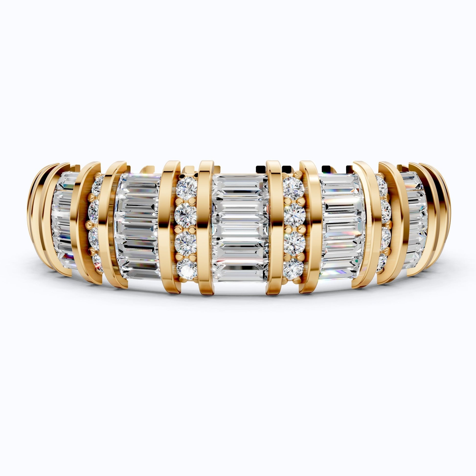 Sparkling Baguette Eternity Wedding Band in 14K Solid Gold, 1.89 TCW Baguette Cut Lab Created Diamonds, Birthday Gift for Her, Promise Ring - Shoora Designs