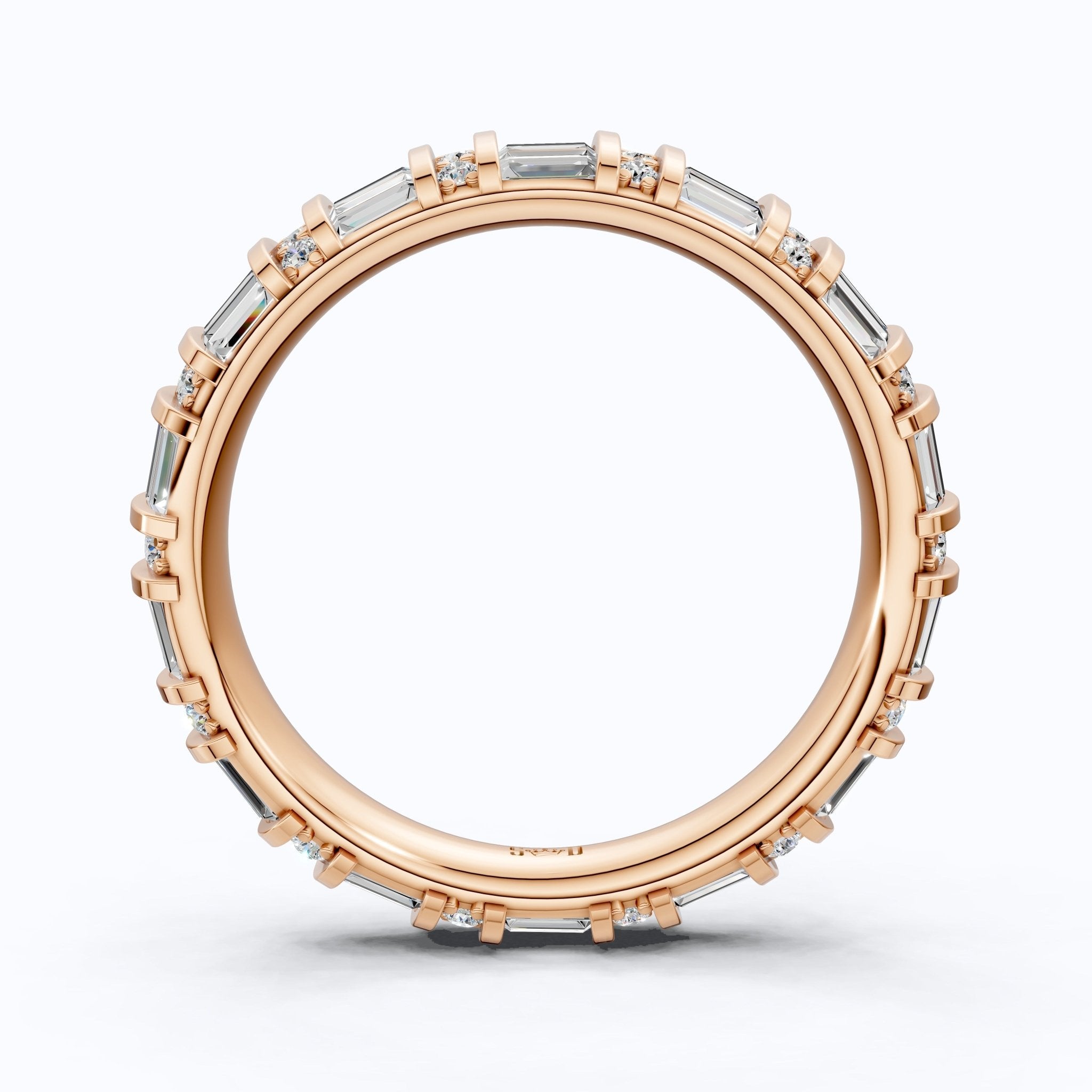 Sparkling Baguette Eternity Wedding Band in 14K Solid Gold, 1.89 TCW Baguette Cut Lab Created Diamonds, Birthday Gift for Her, Promise Ring - Shoora Designs