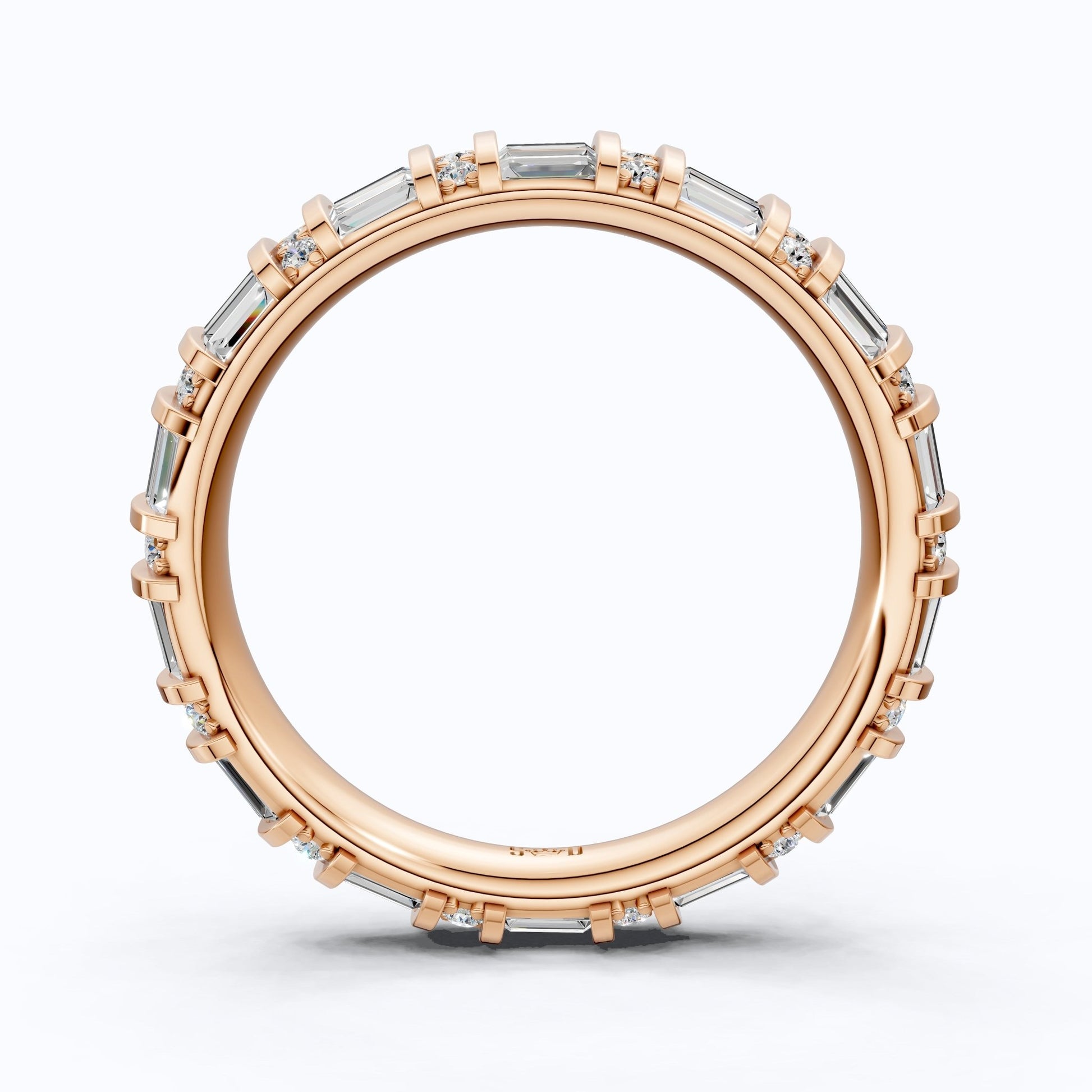 Sparkling Baguette Eternity Wedding Band in 14K Solid Gold, 1.89 TCW Baguette Cut Lab Created Diamonds, Birthday Gift for Her, Promise Ring - Shoora Designs