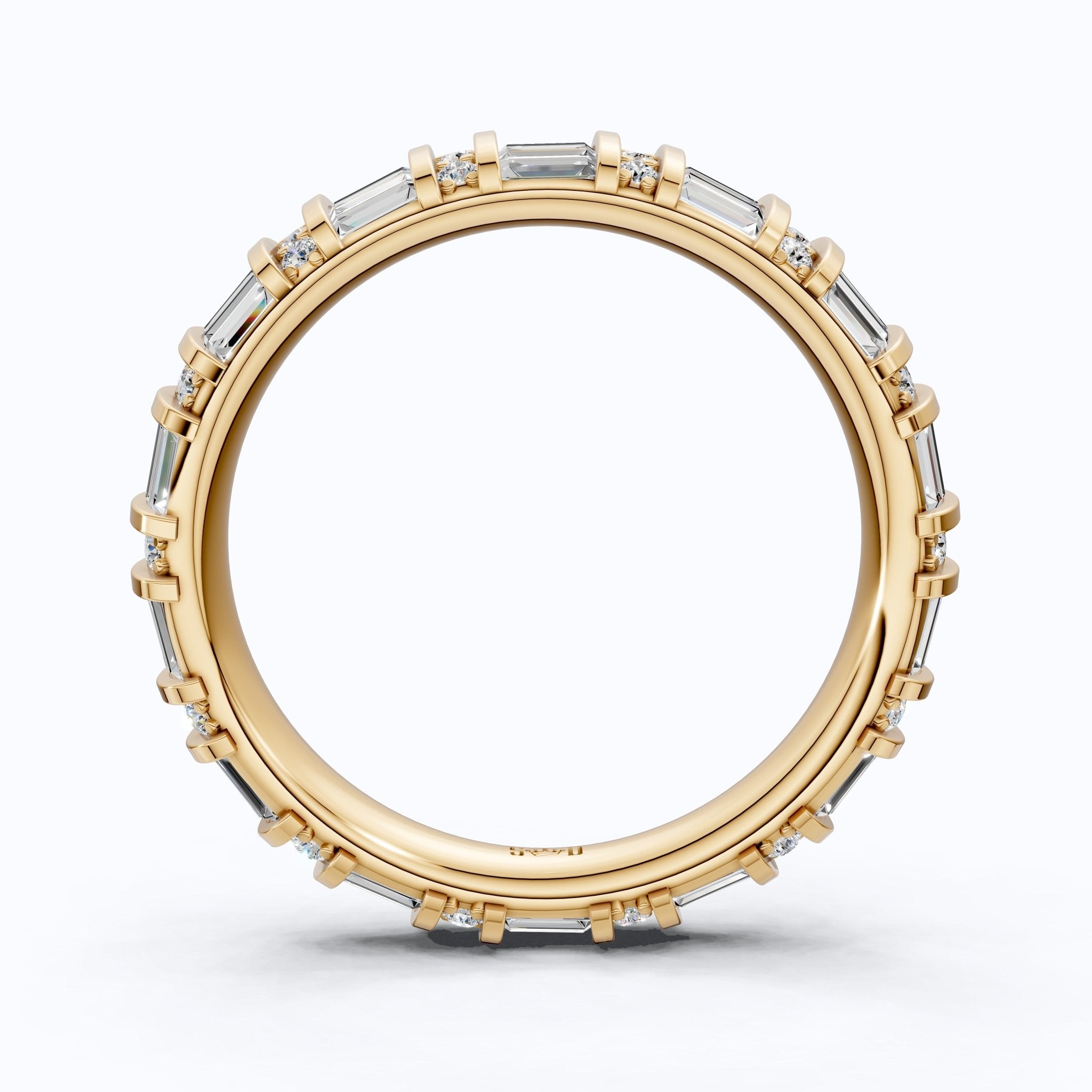 Sparkling Baguette Eternity Wedding Band in 14K Solid Gold, 1.89 TCW Baguette Cut Lab Created Diamonds, Birthday Gift for Her, Promise Ring - Shoora Designs