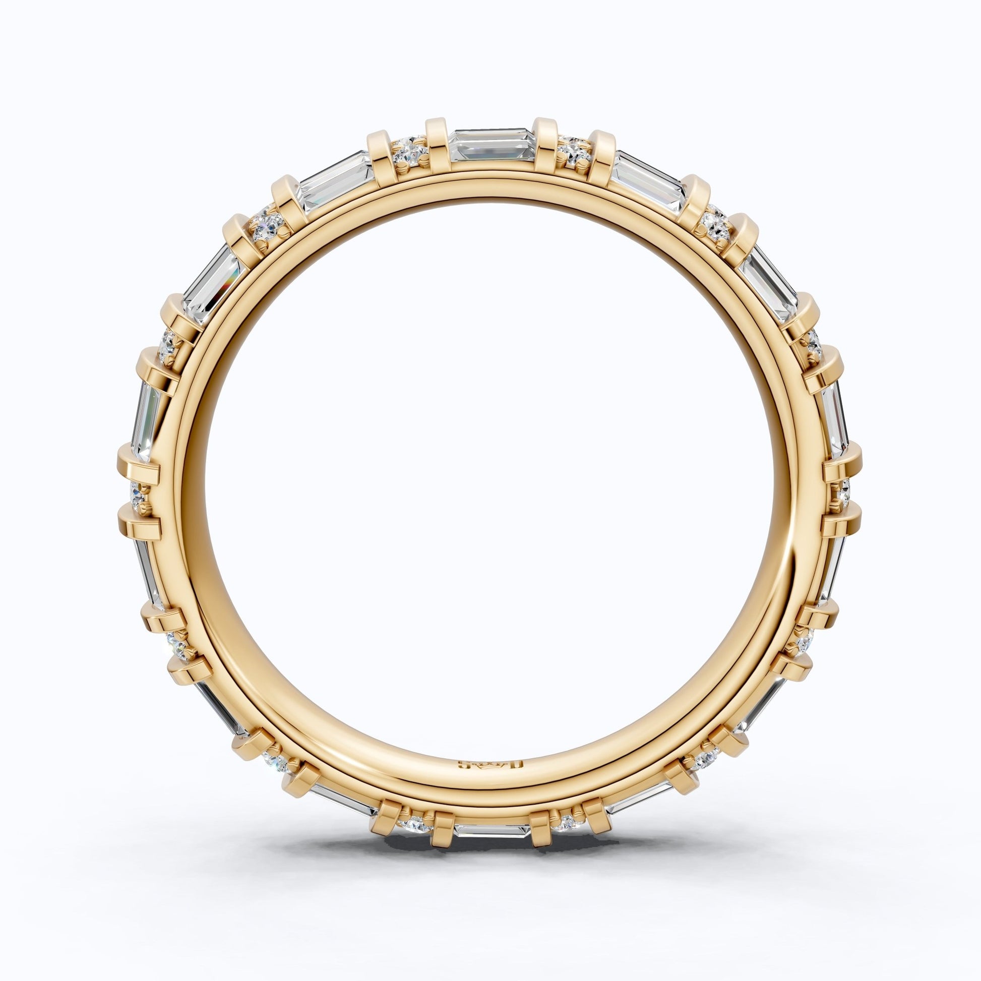 Sparkling Baguette Eternity Wedding Band in 14K Solid Gold, 1.89 TCW Baguette Cut Lab Created Diamonds, Birthday Gift for Her, Promise Ring - Shoora Designs