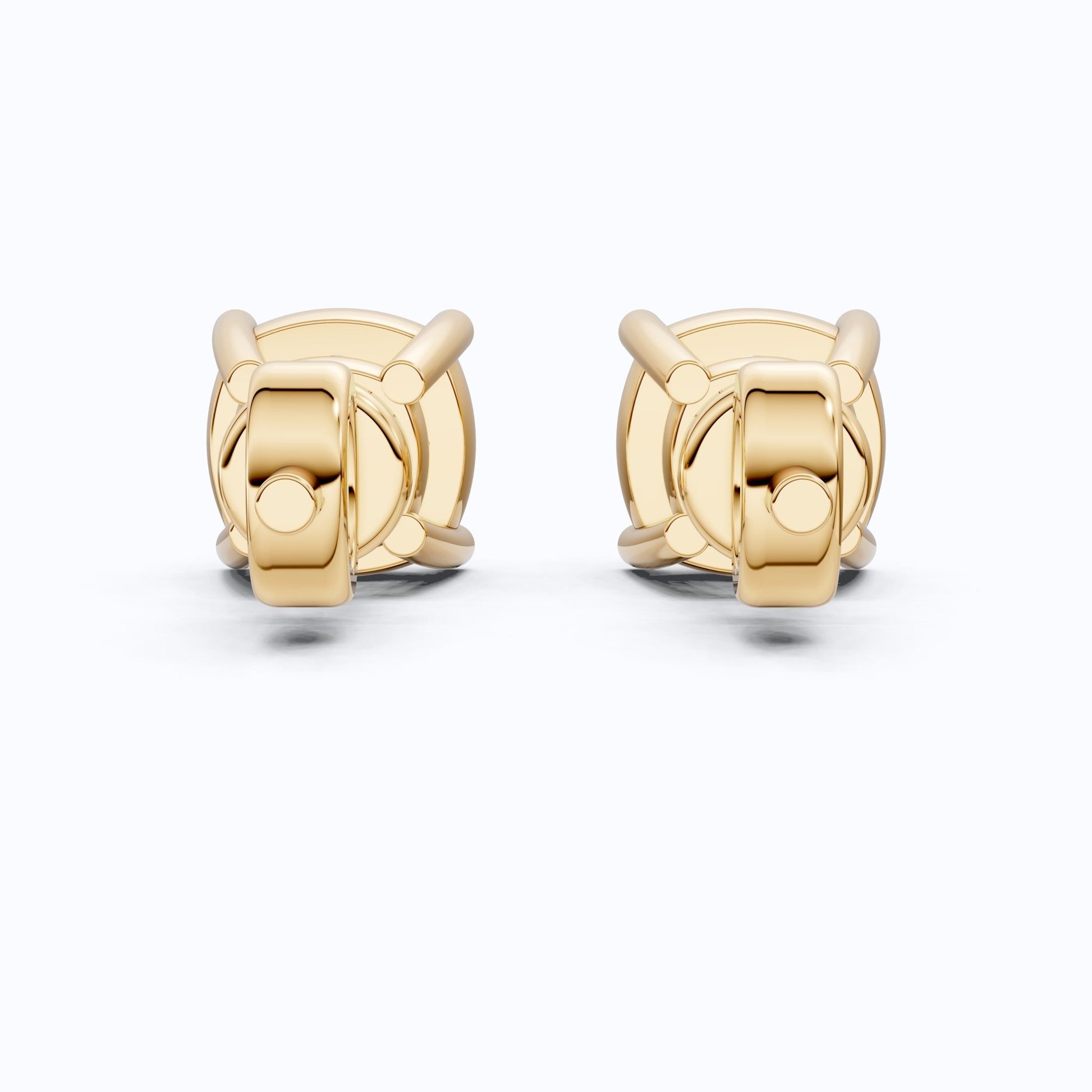 Sparkling Cushion Solitaire Stud Earrings in 14k Solid Gold, 1.00 TCW Cushion Cut Lab Diamonds, Special Occasion Gift for Wife, Elegant Handmade Studs - Shoora Designs