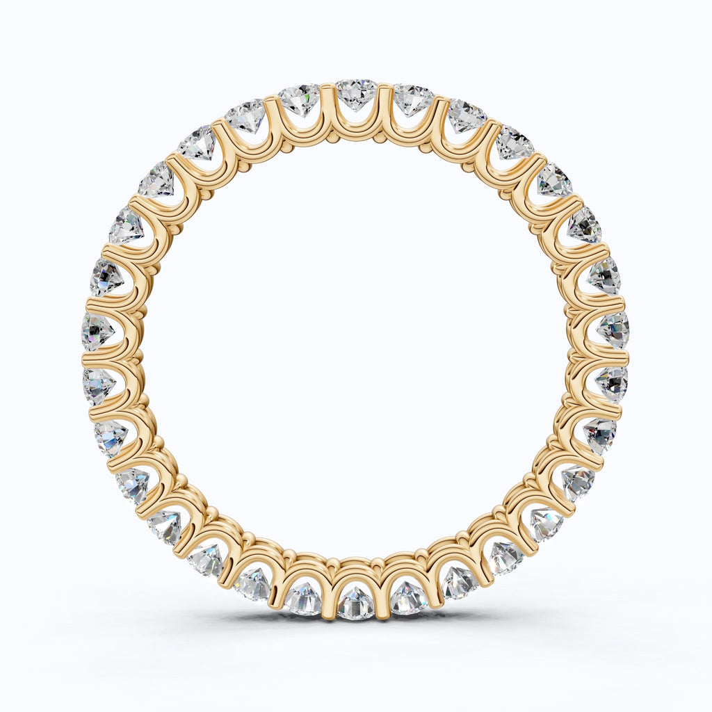 Sparkling Full Eternity Wedding Band in 14K Solid Gold, 1.20 TCW Round Cut Lab Created Diamonds, Bridal Jewelry, Anniversary Gift for Her - Shoora Designs