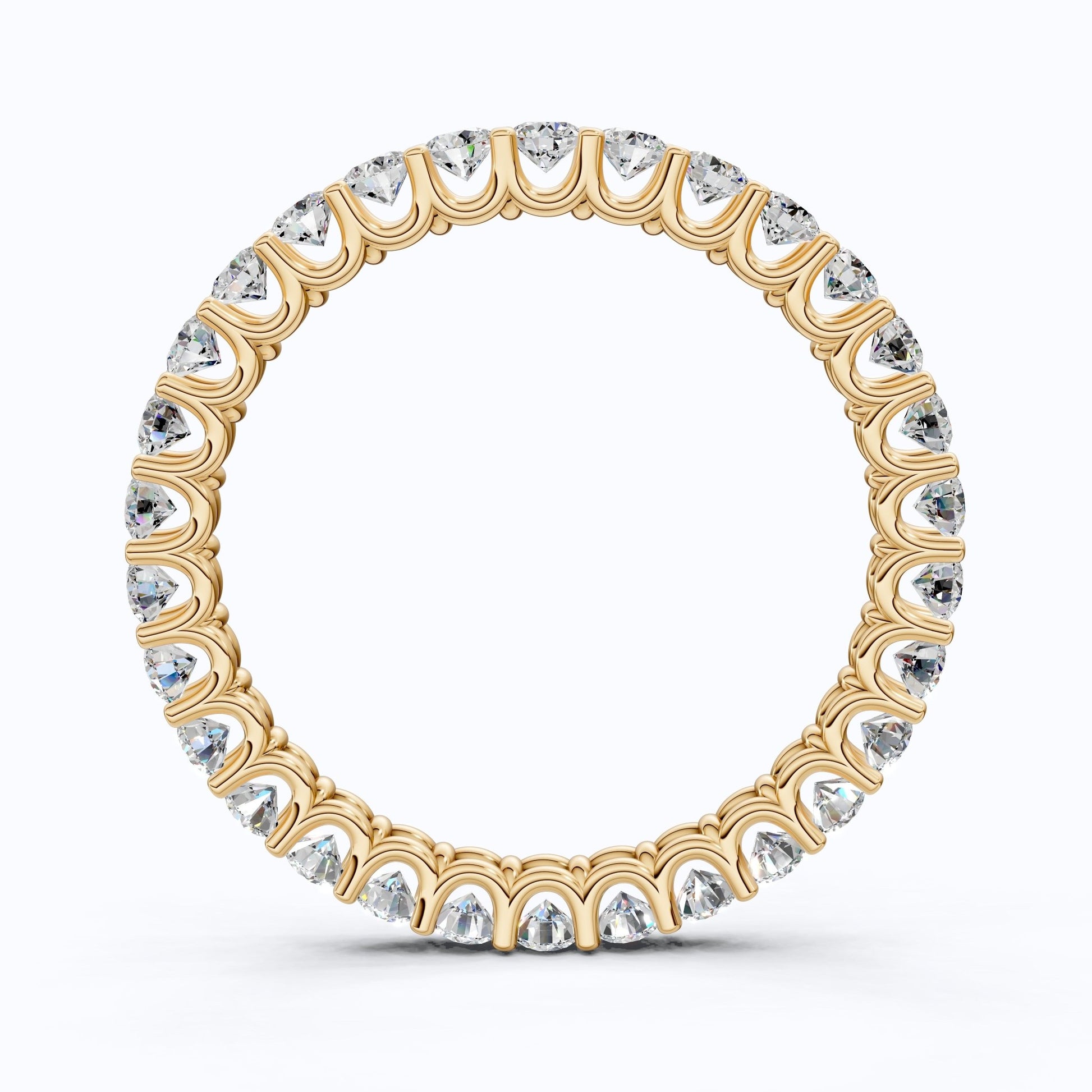 Sparkling Full Eternity Wedding Band in 14K Solid Gold, 1.20 TCW Round Cut Lab Created Diamonds, Bridal Jewelry, Anniversary Gift for Her - Shoora Designs
