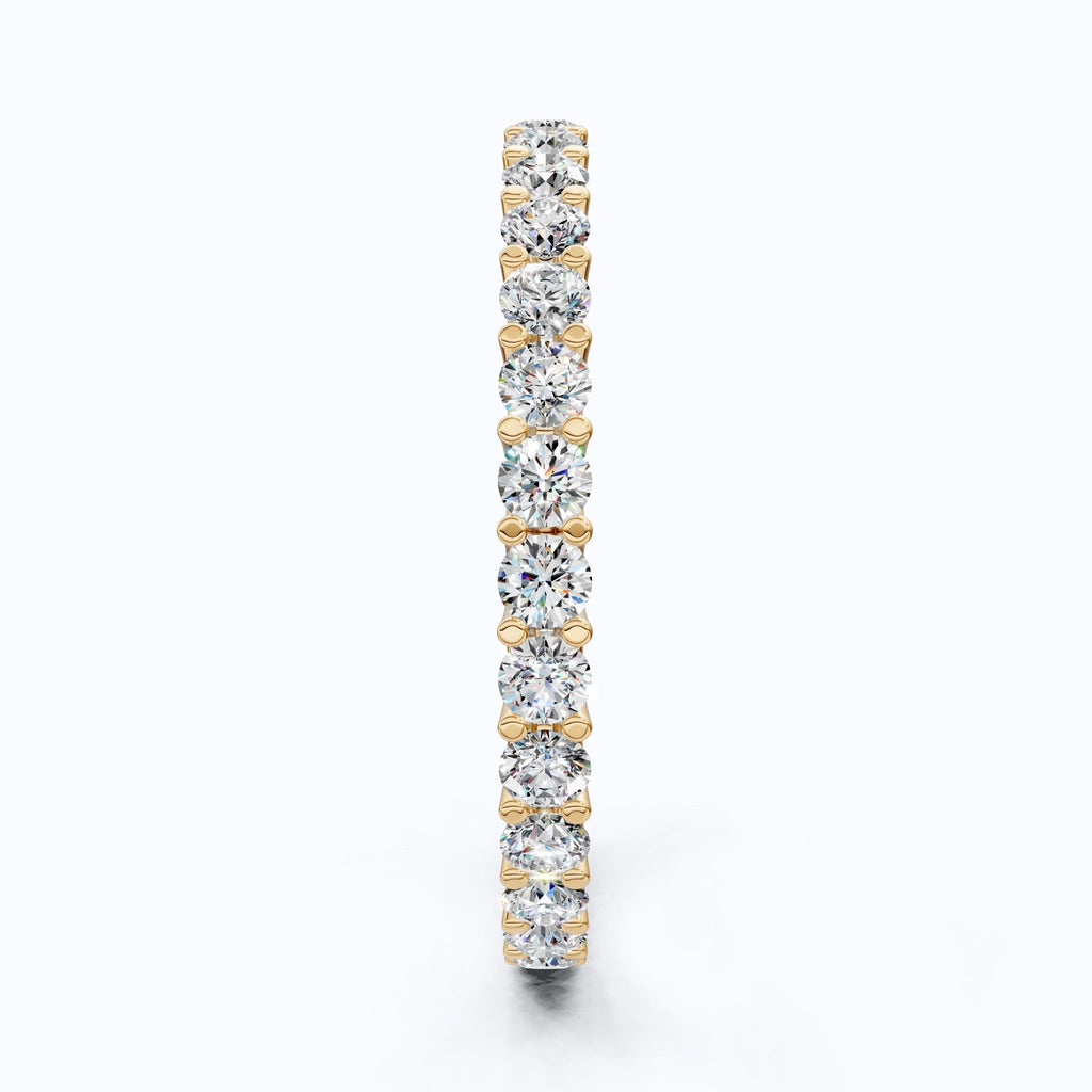 Sparkling Full Eternity Wedding Band in 14K Solid Gold, 1.20 TCW Round Cut Lab Created Diamonds, Bridal Jewelry, Anniversary Gift for Her - Shoora Designs