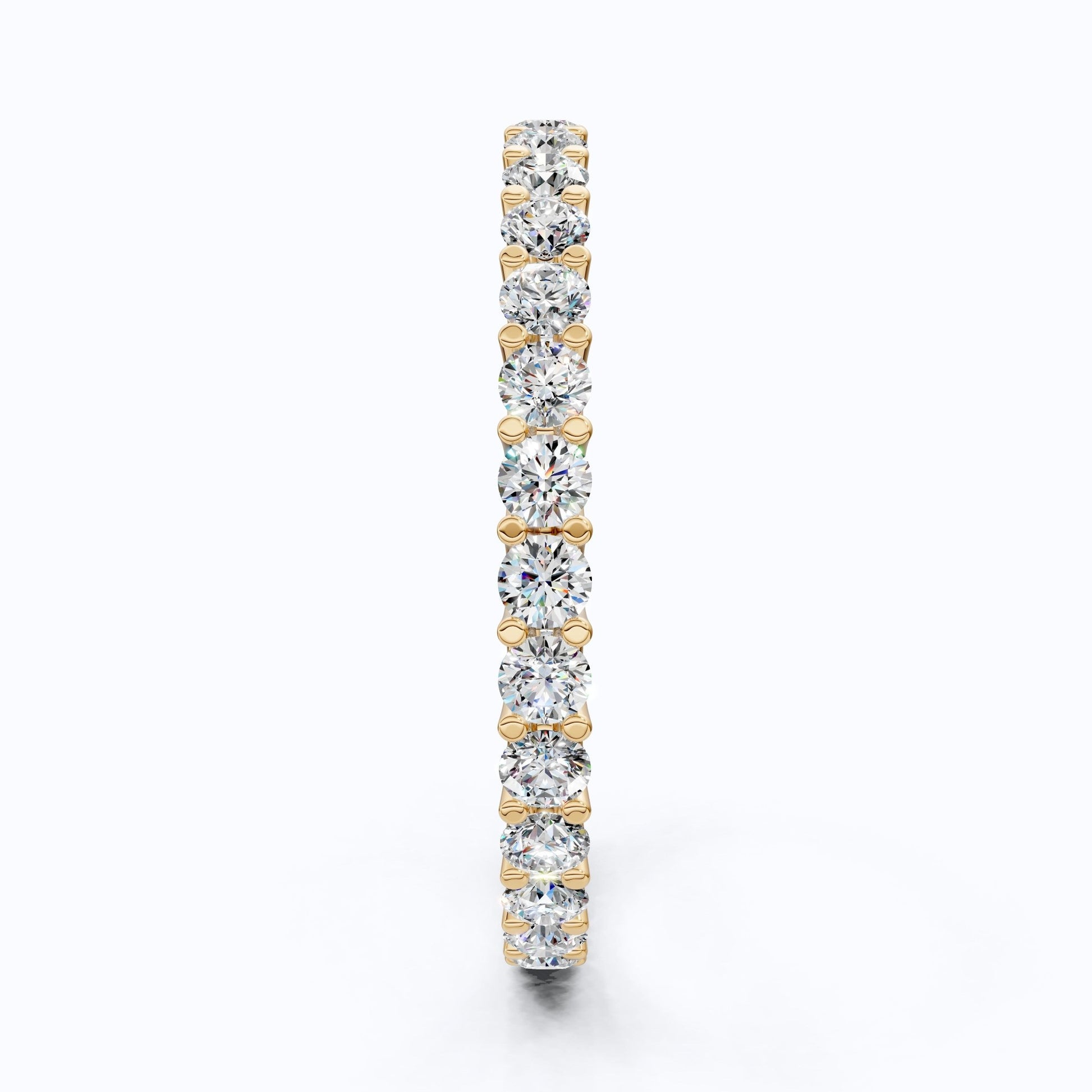 Sparkling Full Eternity Wedding Band in 14K Solid Gold, 1.20 TCW Round Cut Lab Created Diamonds, Bridal Jewelry, Anniversary Gift for Her - Shoora Designs