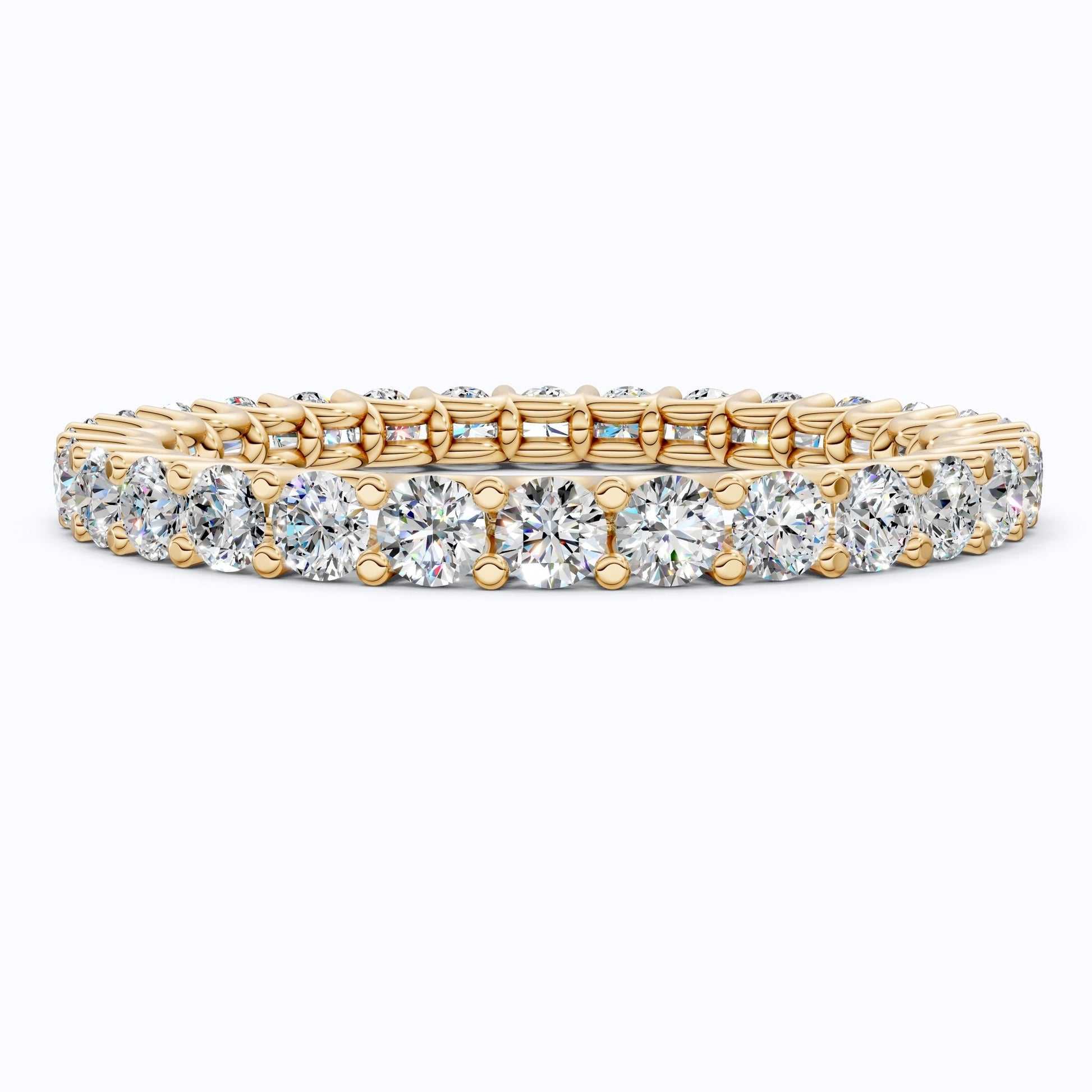 Sparkling Full Eternity Wedding Band in 14K Solid Gold, 1.20 TCW Round Cut Lab Created Diamonds, Bridal Jewelry, Anniversary Gift for Her - Shoora Designs
