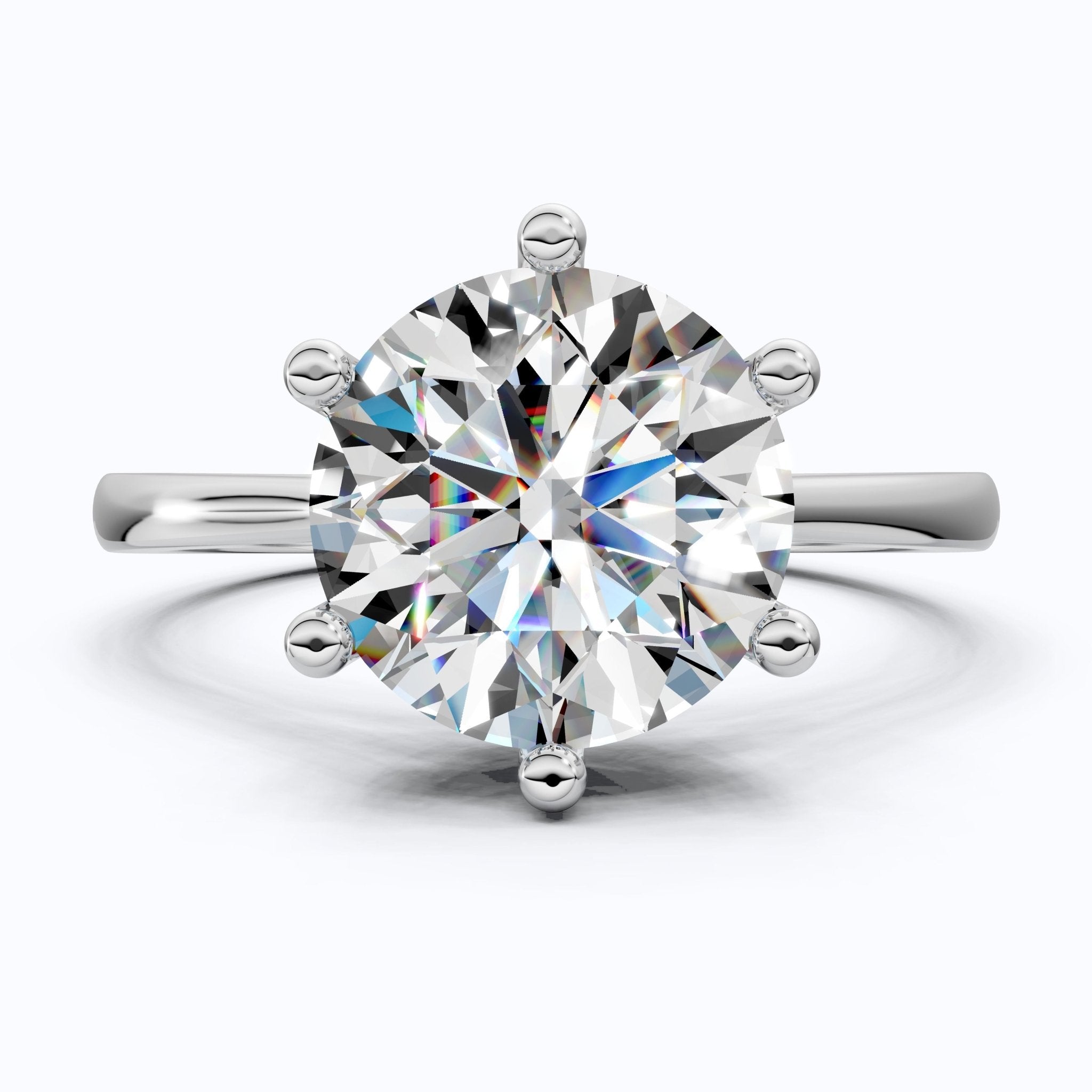 Sparkling Hidden Halo Solitaire Engagement Ring in 18K Solid Gold, 2.43 CT Round Cut Lab Diamond, Bridal Jewelry, Perfect Gift for Her, Anniversary Gift - Shoora Designs