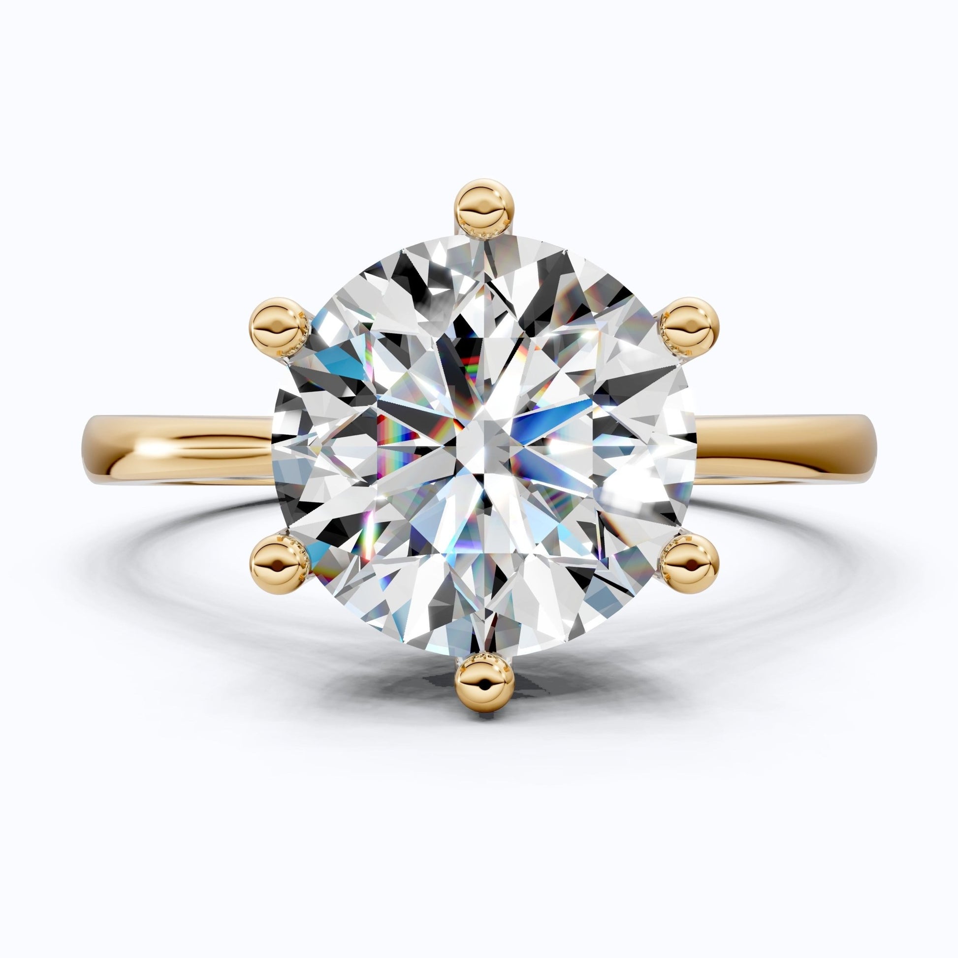 Sparkling Hidden Halo Solitaire Engagement Ring in 18K Solid Gold, 2.43 CT Round Cut Lab Diamond, Bridal Jewelry, Perfect Gift for Her, Anniversary Gift - Shoora Designs