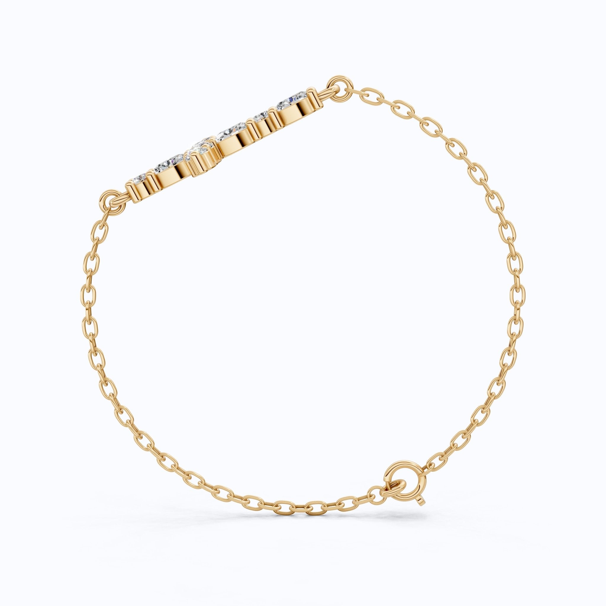 Sparkling Oval Cluster Cross Chain Bracelet in 14K Solid Gold, 0.75 TCW Oval Cut Lab Grown Diamonds, Faith Bracelet, Birthday Gift for Her - Shoora Designs