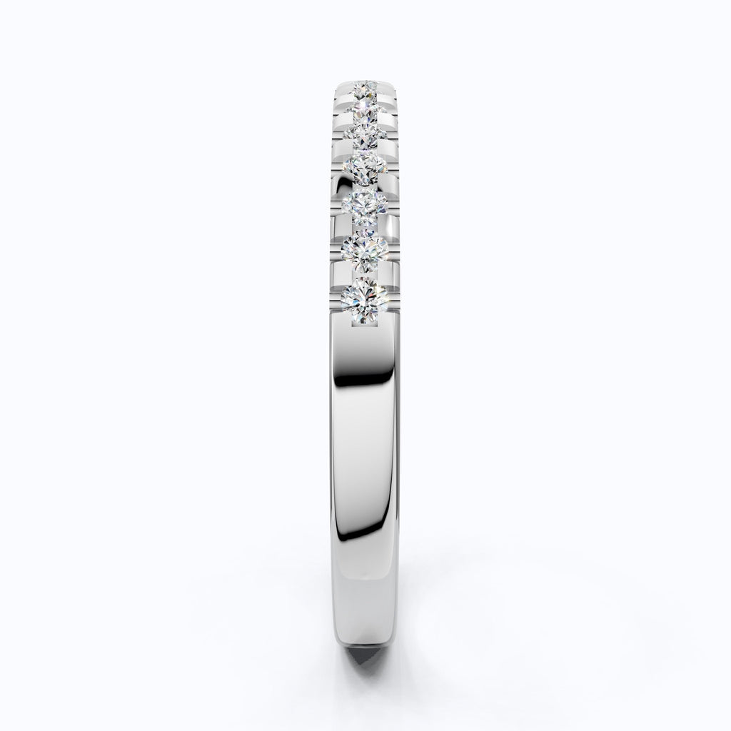 Sparkling Pavé Set Eternity Band in 14K Solid Gold, 0.24 TCW Round Cut Lab Created Diamonds, Wedding Ring, Handmade Jewelry, Gift For Her - Shoora Designs