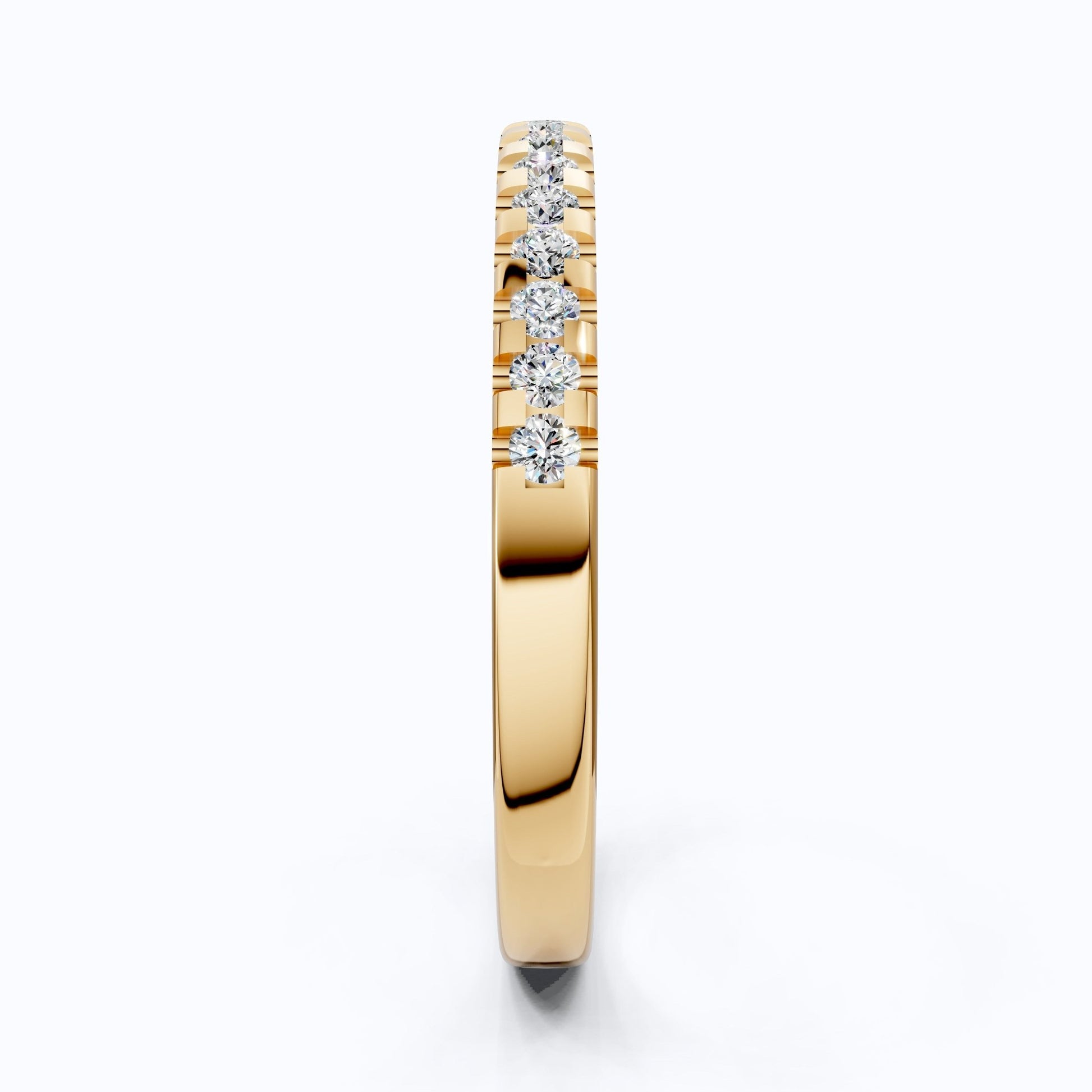 Sparkling Pavé Set Eternity Band in 14K Solid Gold, 0.24 TCW Round Cut Lab Created Diamonds, Wedding Ring, Handmade Jewelry, Gift For Her - Shoora Designs