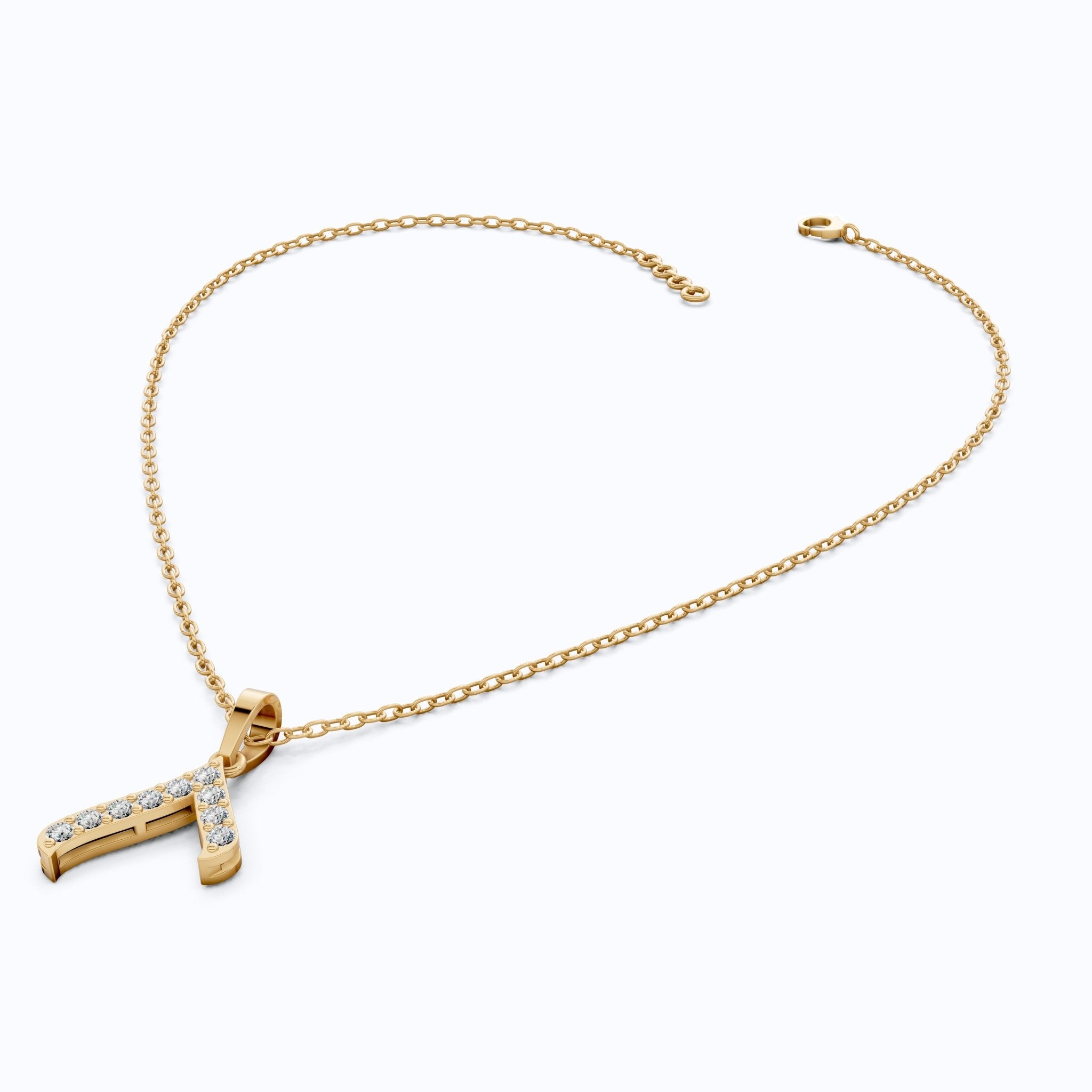 Sparkling Pavé Wishbone Pendant in 14k Solid Gold, 0.23 TCW Round Cut Lab Diamonds, Gift for Her, Fashion Jewelry - Shoora Designs