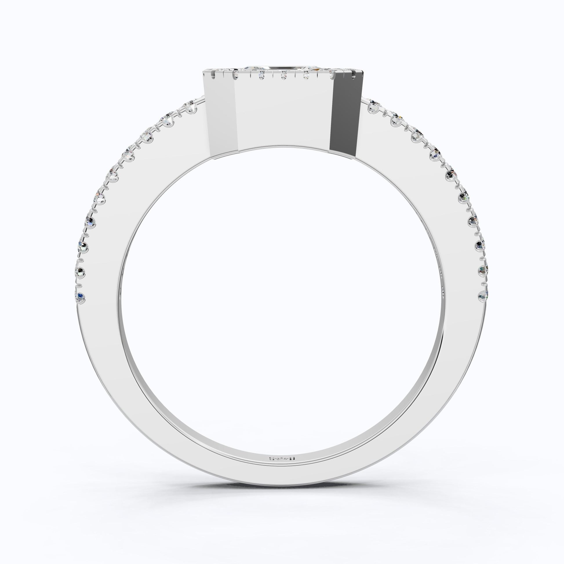 Square Halo Pave Engagement Ring in 14K Solid Gold, 1.00 CT Asscher Cut Lab Grown Diamond, Anniversary Gift For Her, Everyday Jewelry - Shoora Designs