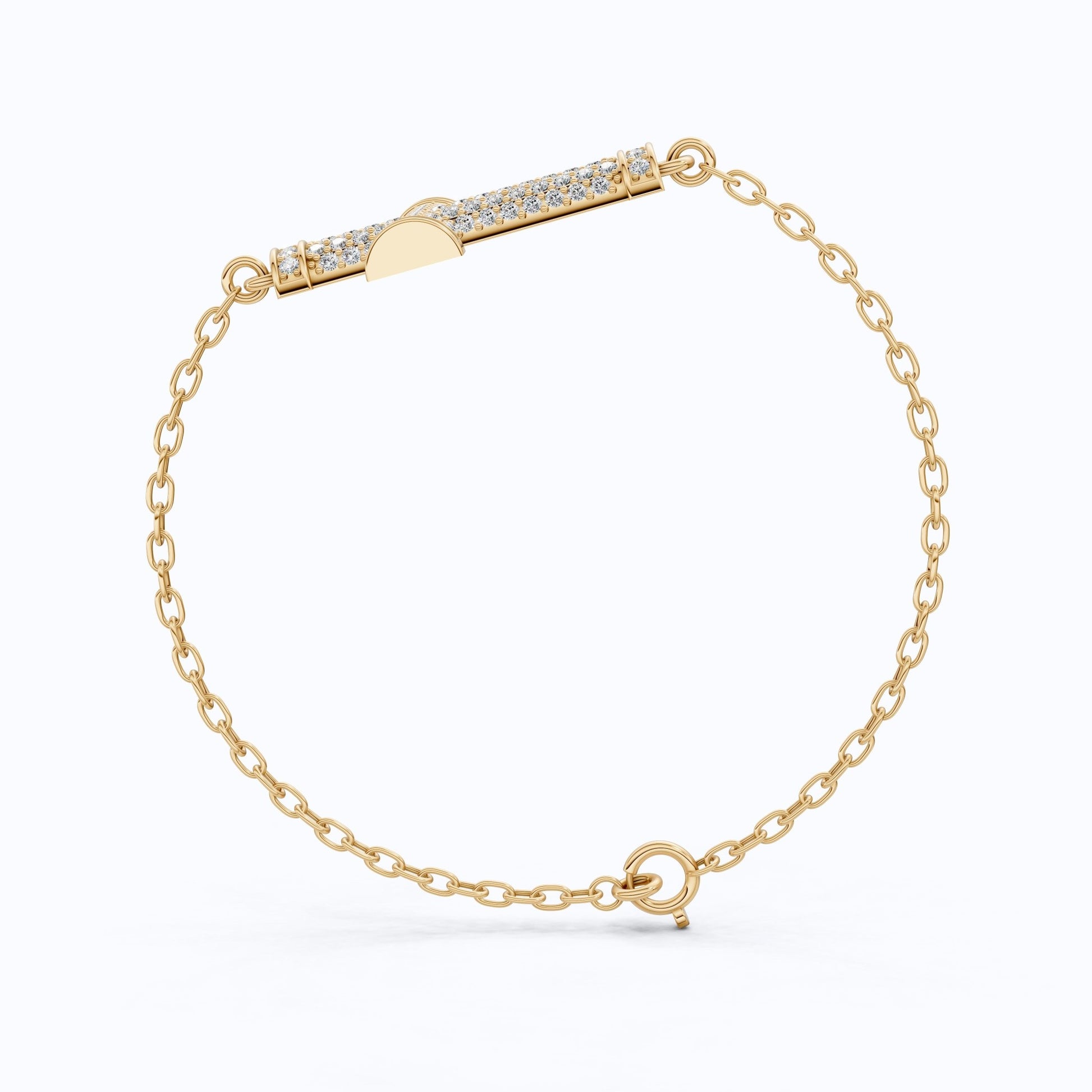 Statement Pavé Cross Design Bracelet in 14K Solid Gold, 0.58 TCW Round Cut Lab Grown Diamonds, Handmade Chain Bracelet, Anniversary Gift for Her - Shoora Designs