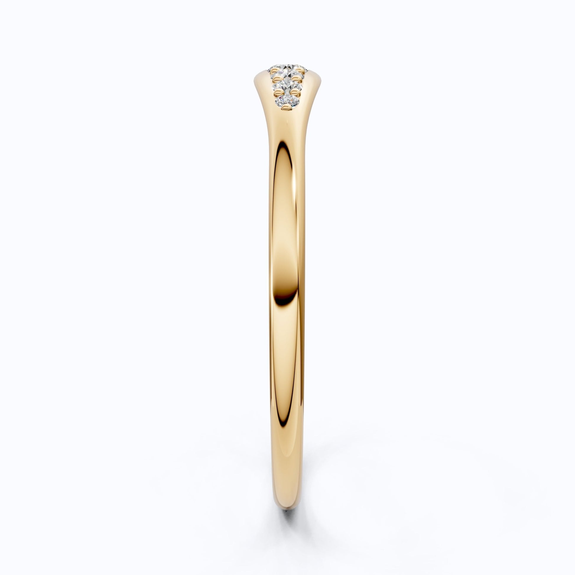 Tapered Round Cut Lab Diamond Engagement Band in Solid 10k/14k Gold, Wedding Gift for Wife, Handmade Simple Band Jewelry - Shoora Designs