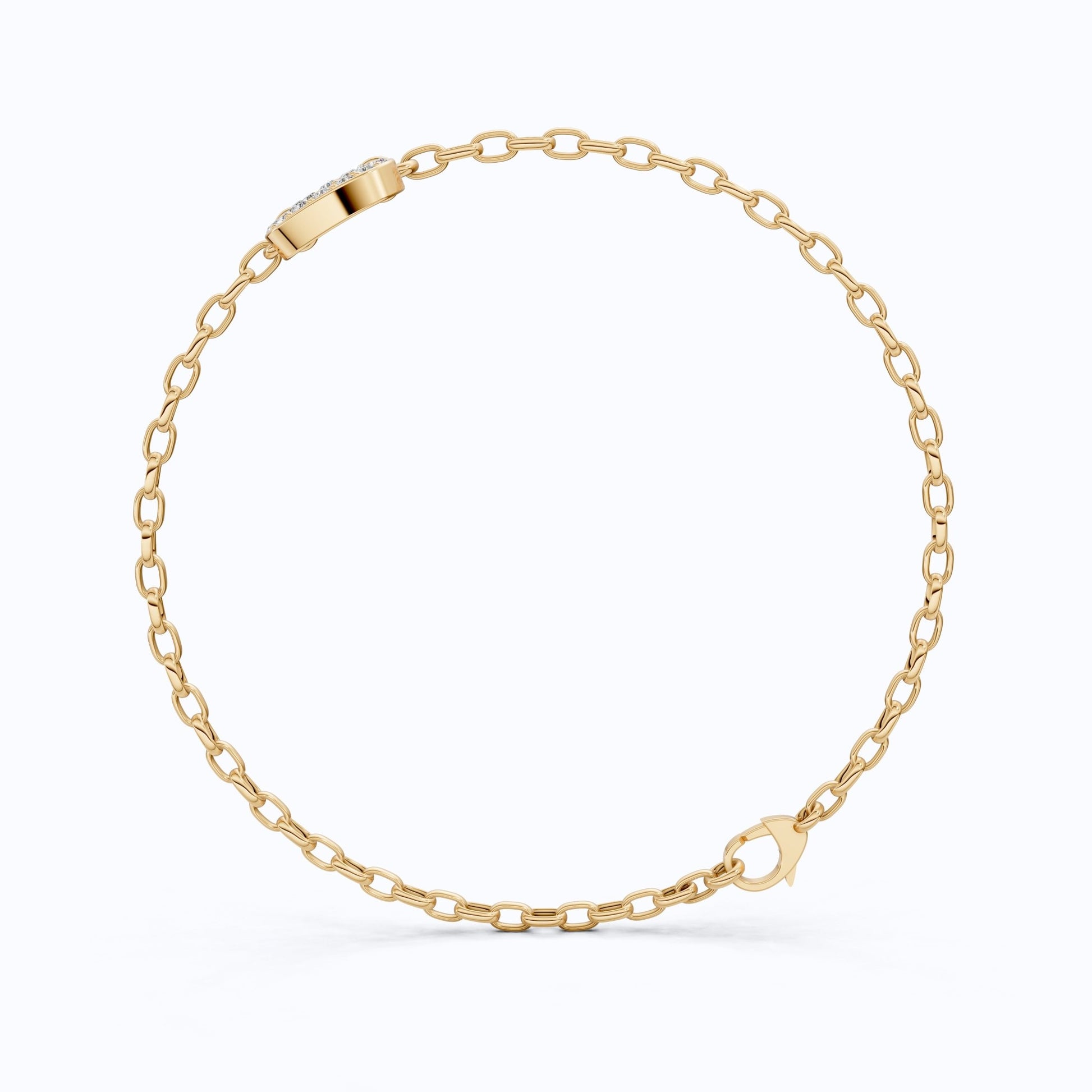 Taurus Zodiac Symbol Chain Bracelet in 14K Solid Gold, 0.22 TCW Round Cut Lab Grown Diamonds, Dainty Charm, Zodiac Gift for Her, Astrology Jewelry - Shoora Designs