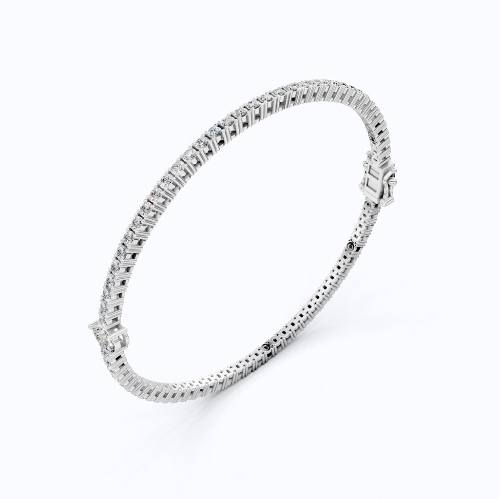 Teardrop Center Tennis Bracelet in 14k Solid Gold, 0.50 CT Pear Cut Lab Grown Diamond Bracelet, Bridal Jewelry Gift - Shoora Designs