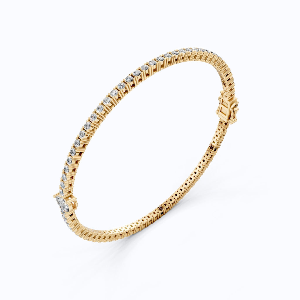 Teardrop Center Tennis Bracelet in 14k Solid Gold, 0.50 CT Pear Cut Lab Grown Diamond Bracelet, Bridal Jewelry Gift - Shoora Designs