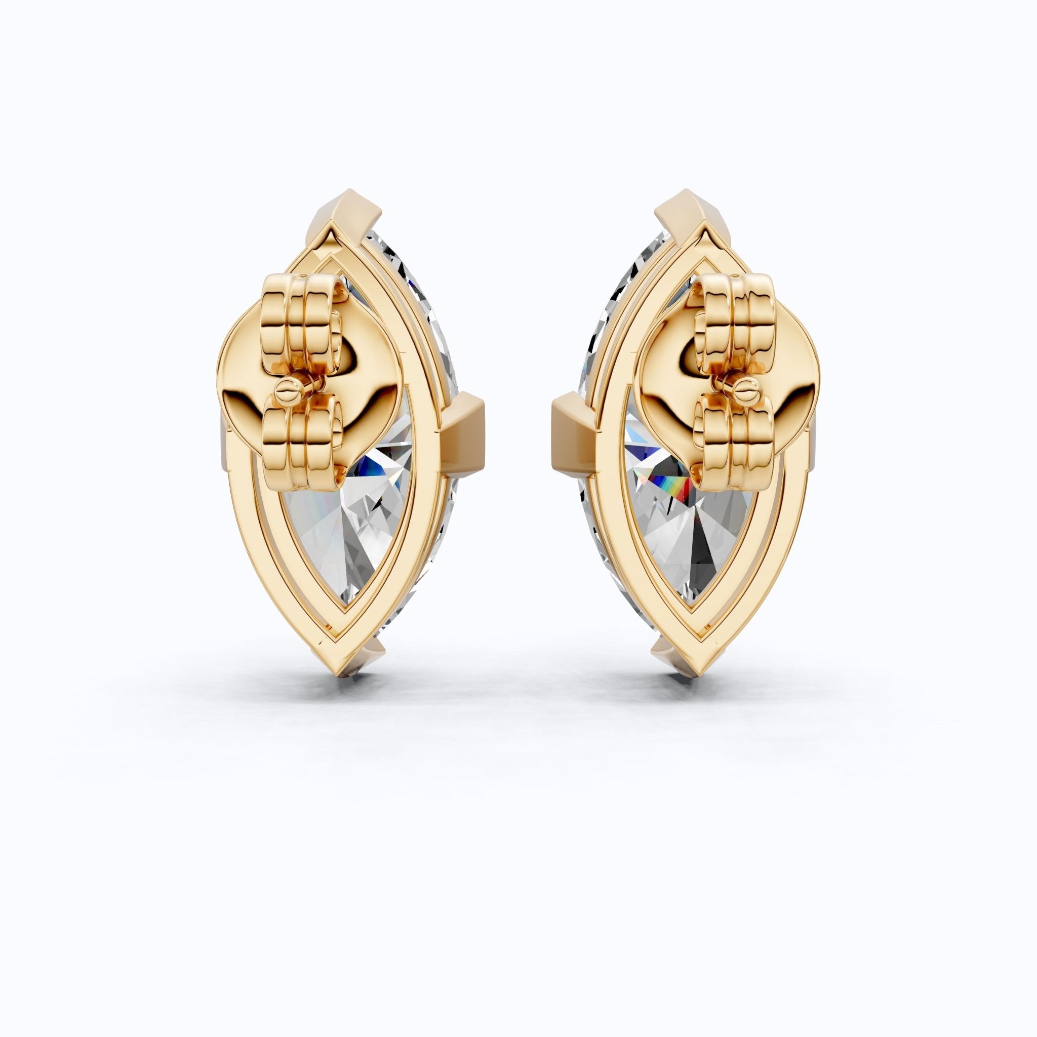 Timeless Marquise Stud Wedding Earrings in 14K Solid Gold, 1.00 TCW Marquise Cut Lab Created Diamonds, Birthday Gift for Her, Unique Stud Earrings - Shoora Designs