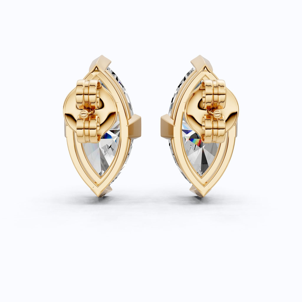 Timeless Marquise Stud Wedding Earrings in 14K Solid Gold, 1.00 TCW Marquise Cut Lab Created Diamonds, Birthday Gift for Her, Unique Stud Earrings - Shoora Designs