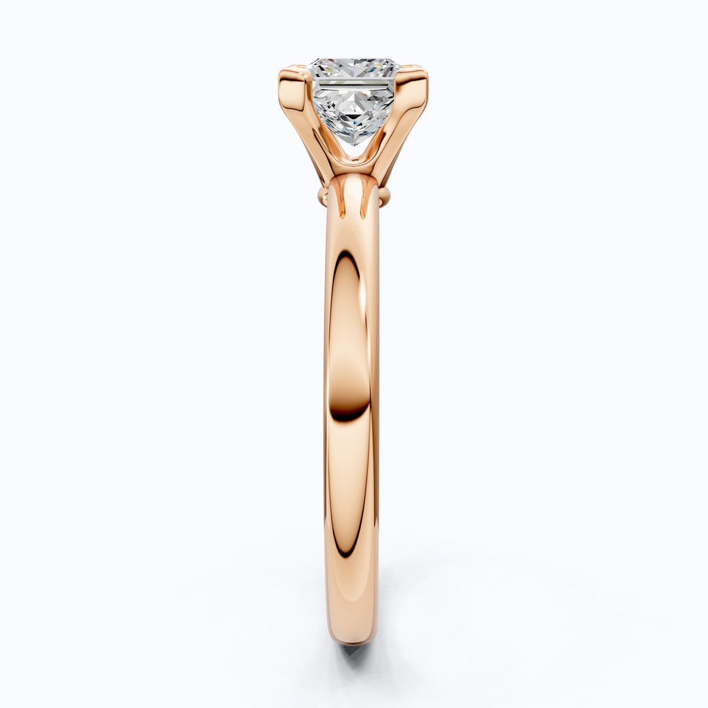 Timeless Princess Four - Prong Solitaire Engagement Ring in 14K Solid Gold, 0.70 CT Princess Cut Lab Grown Diamond, Anniversary Gift for Her, Bridal Jewelry - Shoora Designs