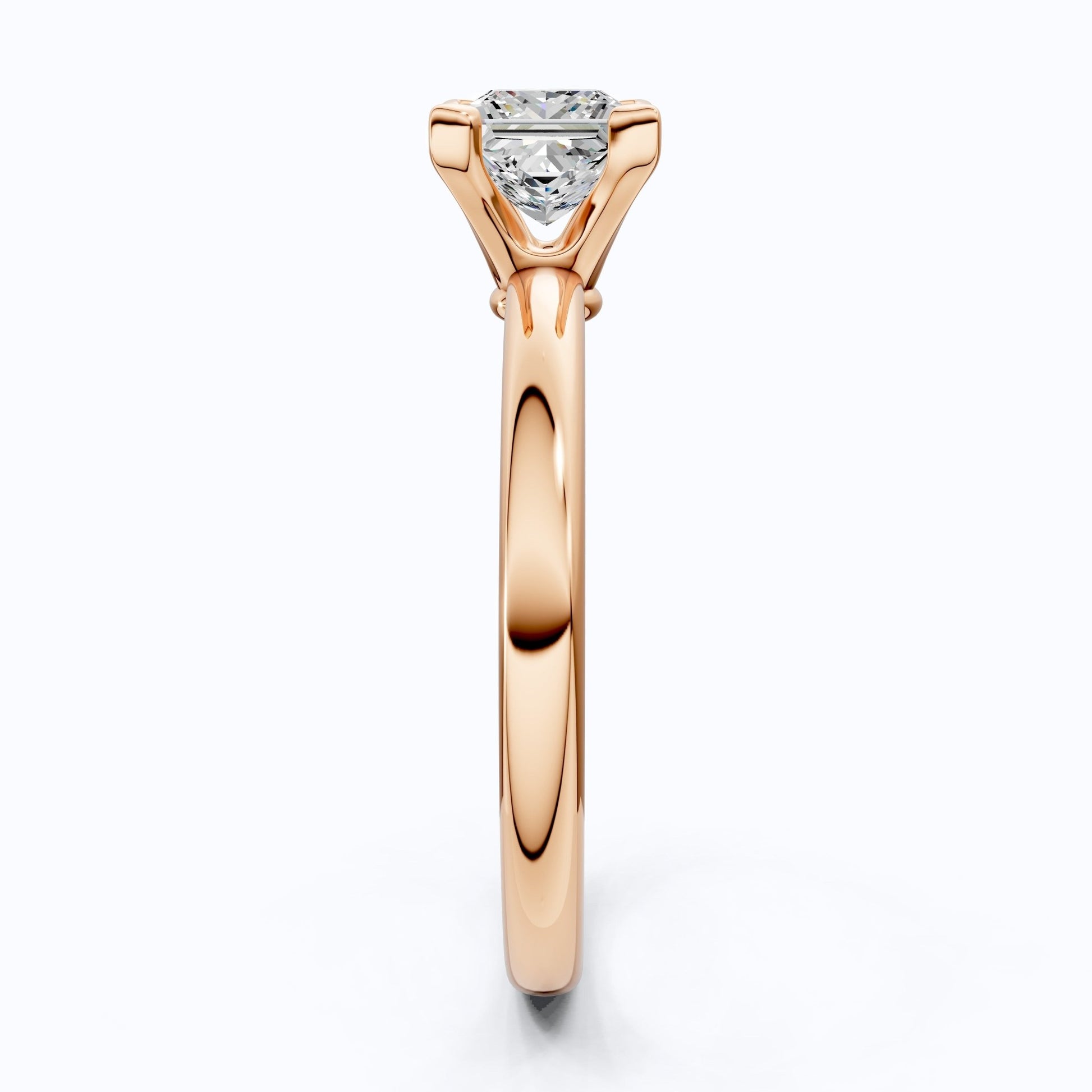 Timeless Princess Four - Prong Solitaire Engagement Ring in 14K Solid Gold, 0.70 CT Princess Cut Lab Grown Diamond, Anniversary Gift for Her, Bridal Jewelry - Shoora Designs