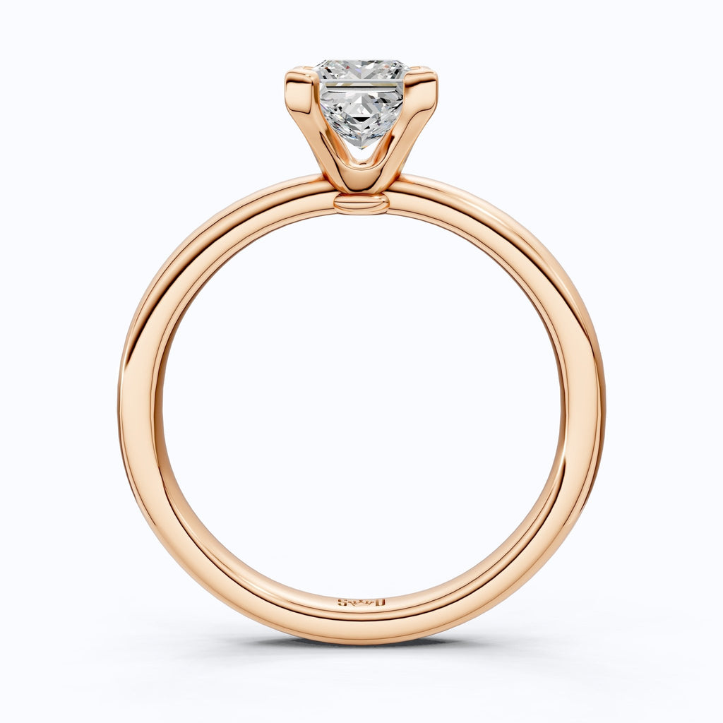 Timeless Princess Four - Prong Solitaire Engagement Ring in 14K Solid Gold, 0.70 CT Princess Cut Lab Grown Diamond, Anniversary Gift for Her, Bridal Jewelry - Shoora Designs