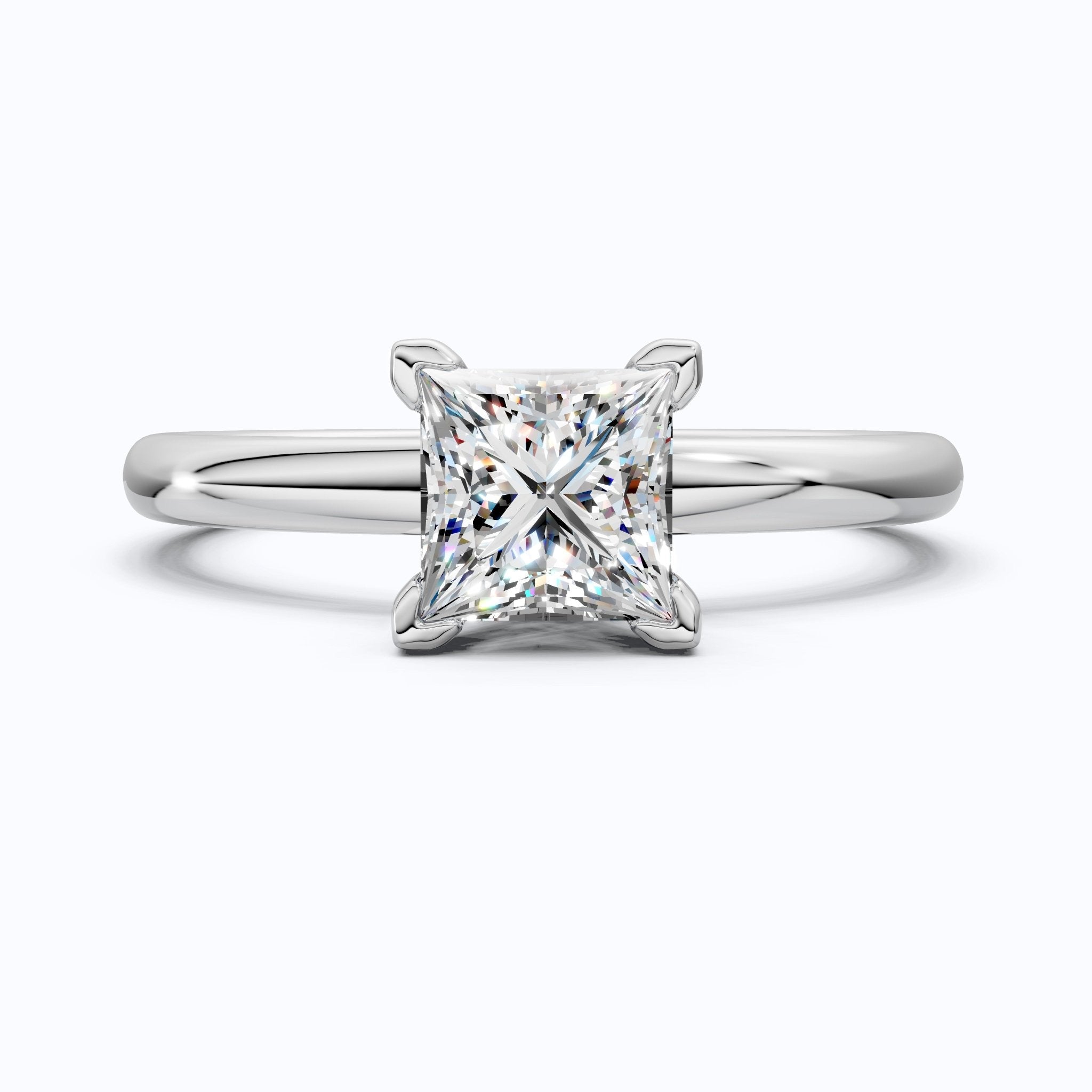 Timeless Princess Four - Prong Solitaire Engagement Ring in 14K Solid Gold, 0.70 CT Princess Cut Lab Grown Diamond, Anniversary Gift for Her, Bridal Jewelry - Shoora Designs