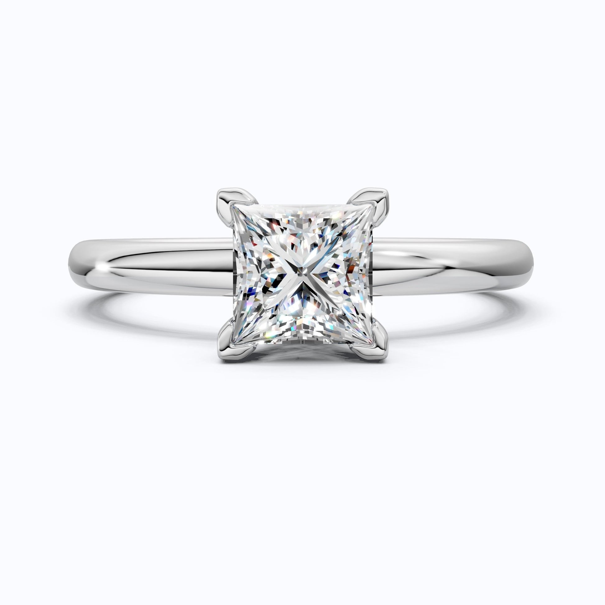 Timeless Princess Four - Prong Solitaire Engagement Ring in 14K Solid Gold, 0.70 CT Princess Cut Lab Grown Diamond, Anniversary Gift for Her, Bridal Jewelry - Shoora Designs